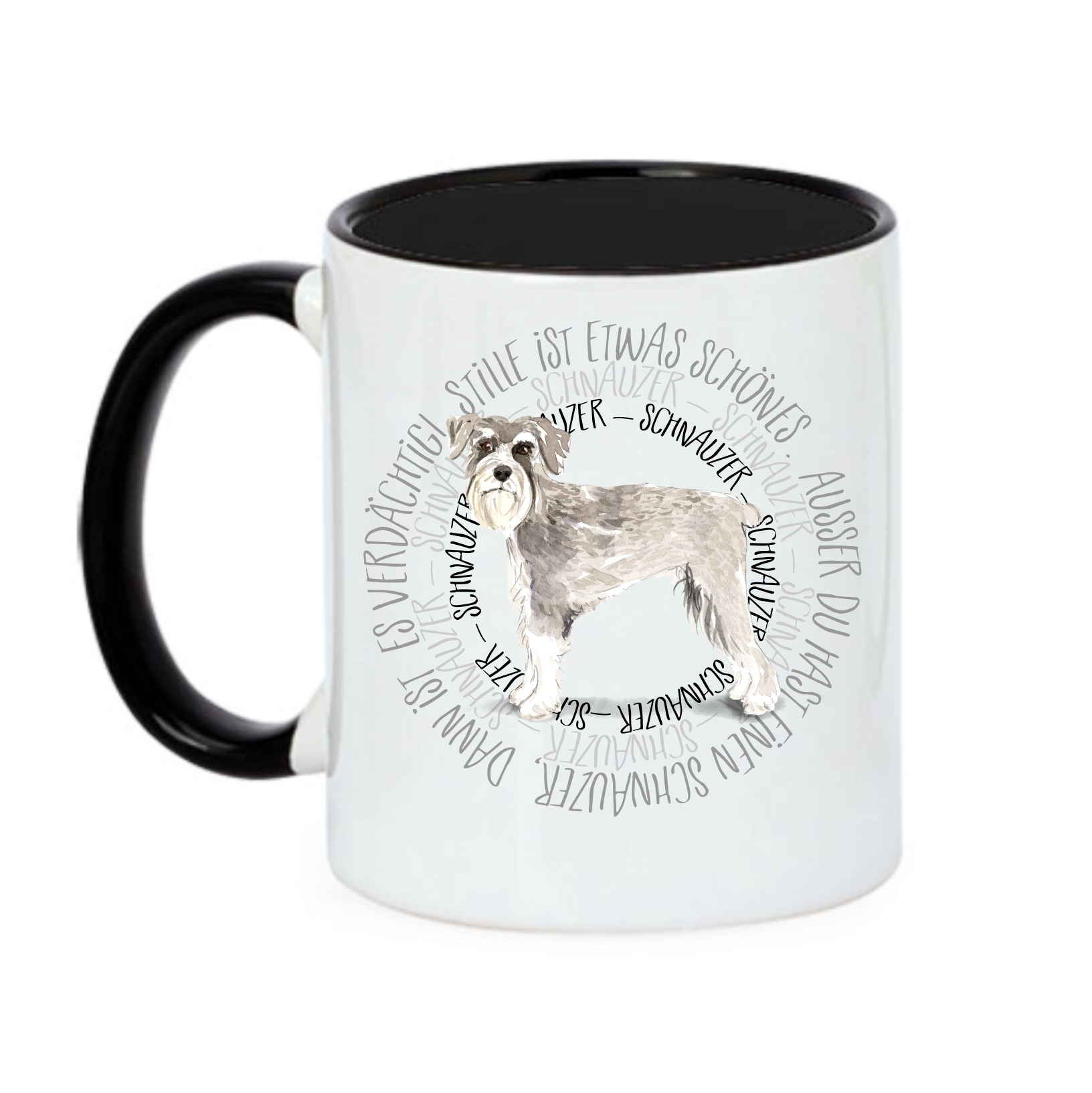 SCHNAUZER TASSE CIRCLE WATERCOLOUR Motiv by SIVIWONDER
