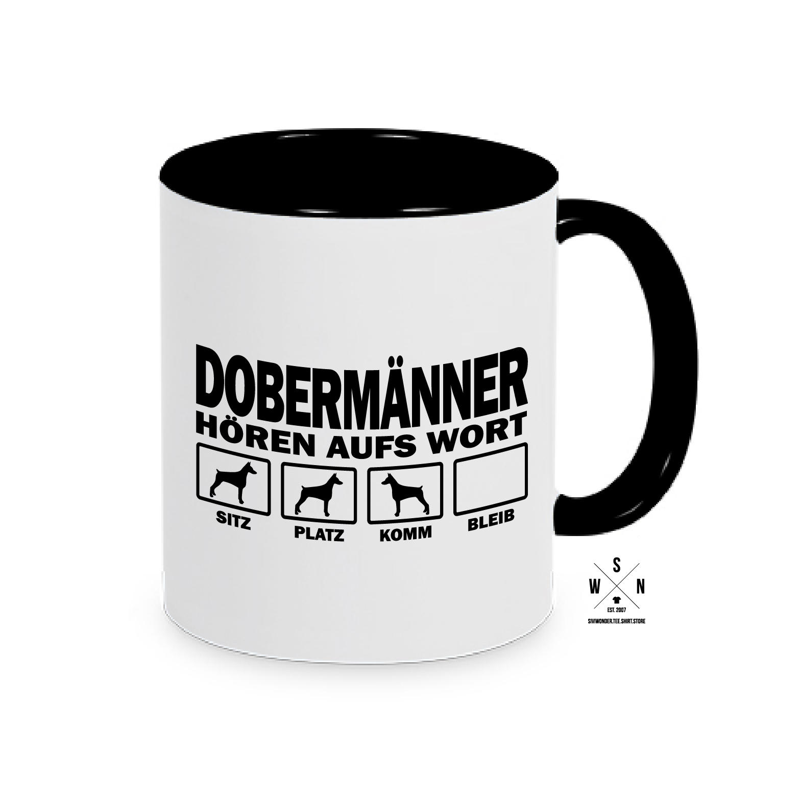 Tasse Kaffeebecher DOBERMÄNNER kupiert Hören aufs Wort