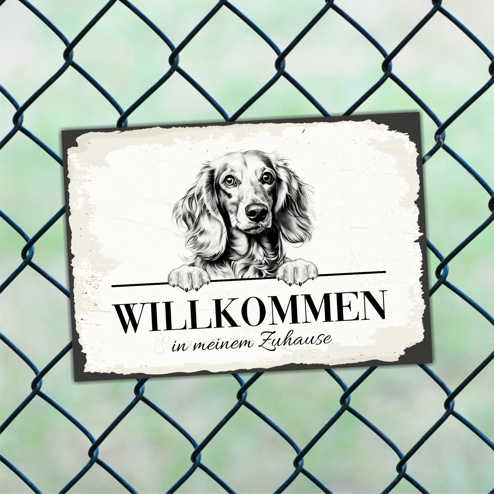 Hundeschild Willkommen Zuhause Dackel 1 Dog Schild Spruch Türschild  Warnschild