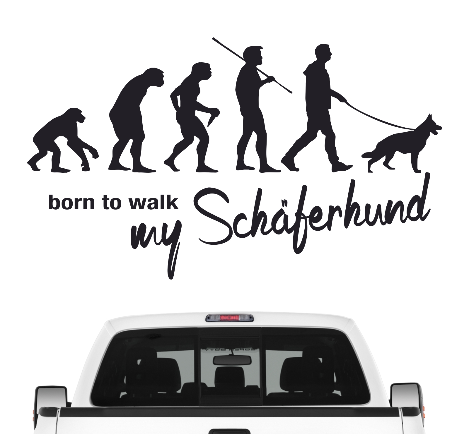 Schäferhund deutscher german Shepherd Schäfi Diensthund K9 Unit  Evolution Born to Walk Hunde Aufkleber Sticker Autoaufkleber Wandtattoo Tattoo