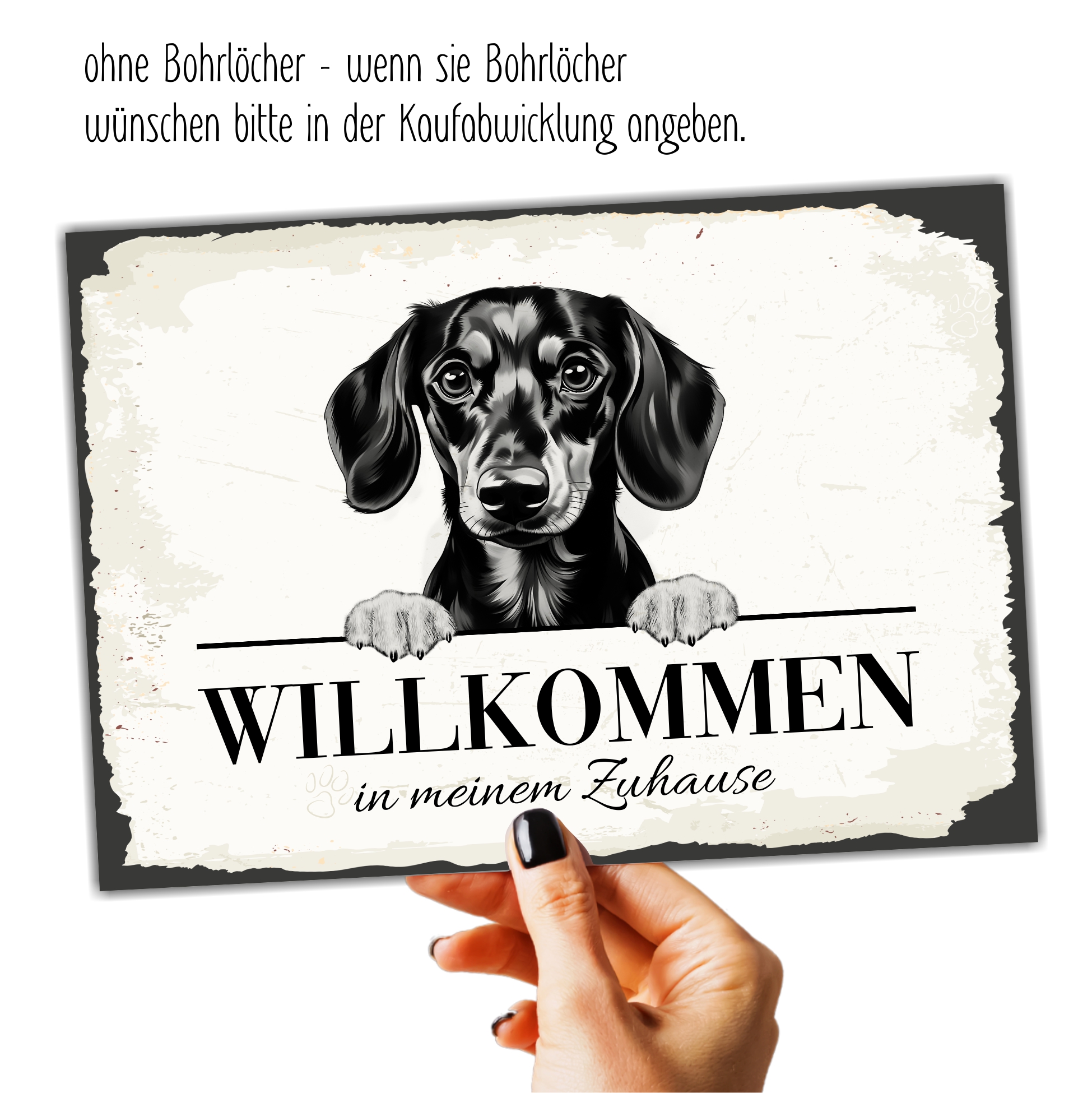 Hundeschild Willkommen Zuhause Dackel No.5 Dog Schild Spruch Türschild  Warnschild