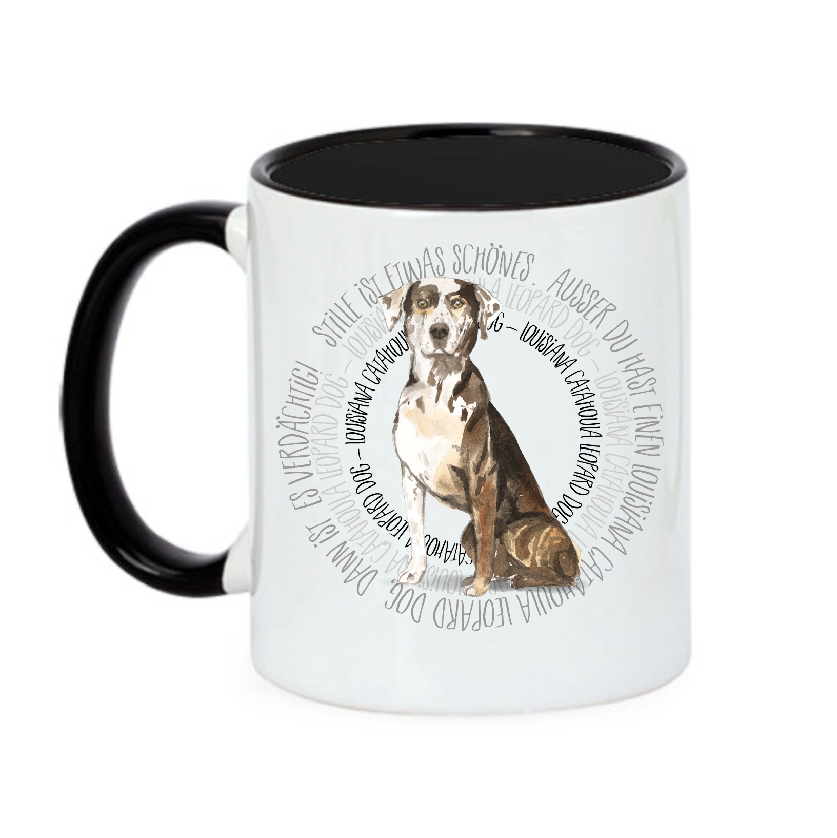 LOUISIANA CATAHOULA LEOPARD DOG TASSE CIRCLE WATERCOLOUR Motiv by SIVIWONDER