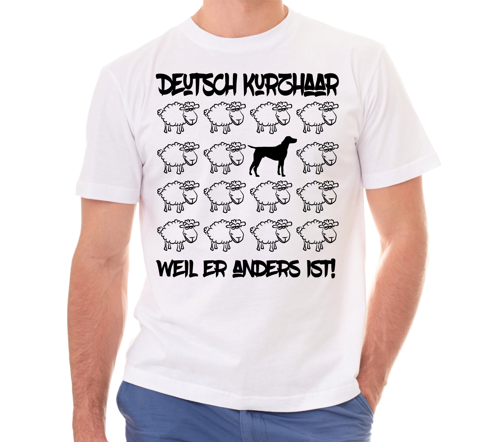 DEUTSCH KURZHAAR UNISEX T-SHIRT BLACK SHEEP by SIVIWONDER