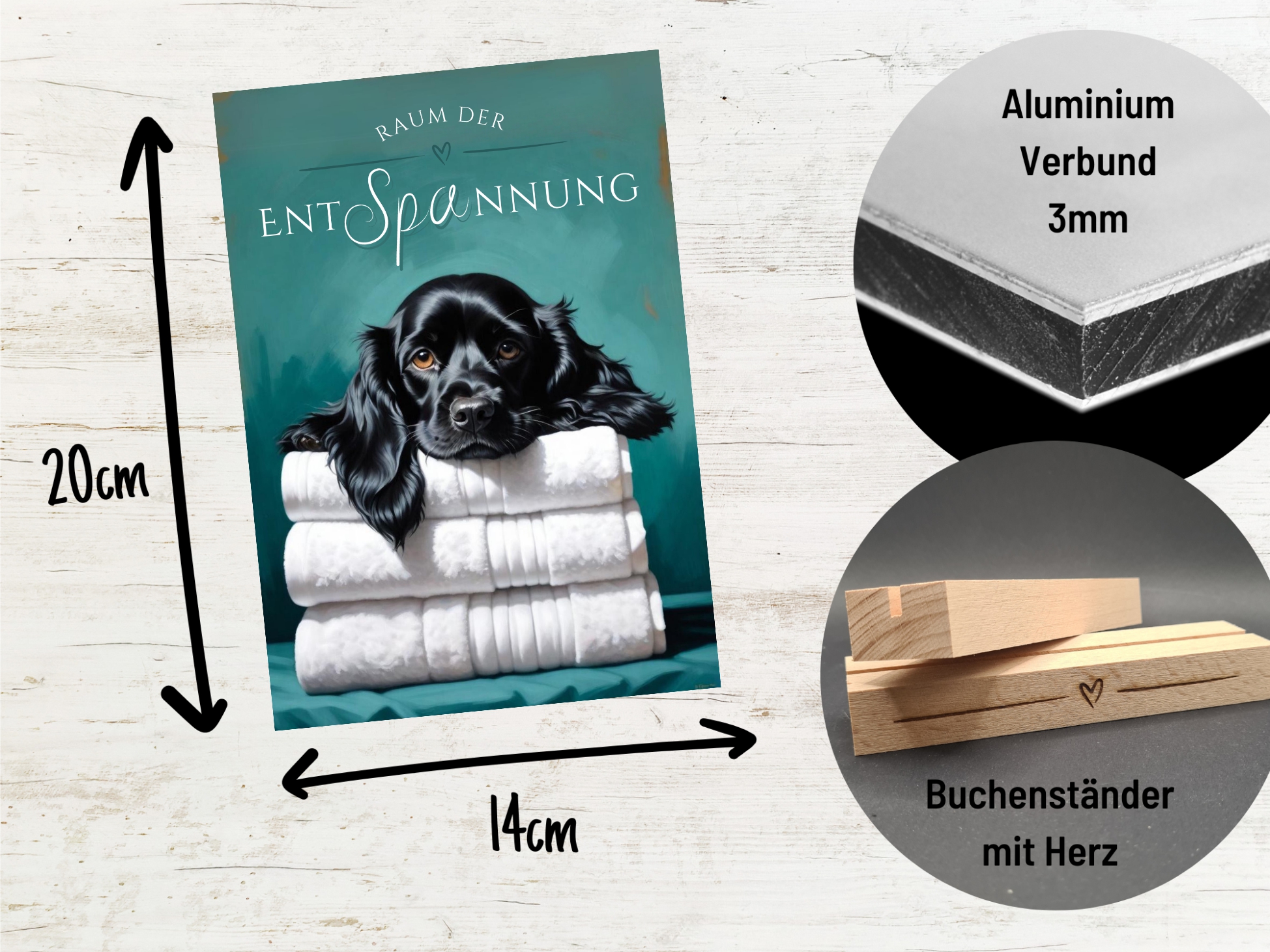 Hundeschild Deko Badezimmer Wellness Cocker Spaniel  Schild Spruch