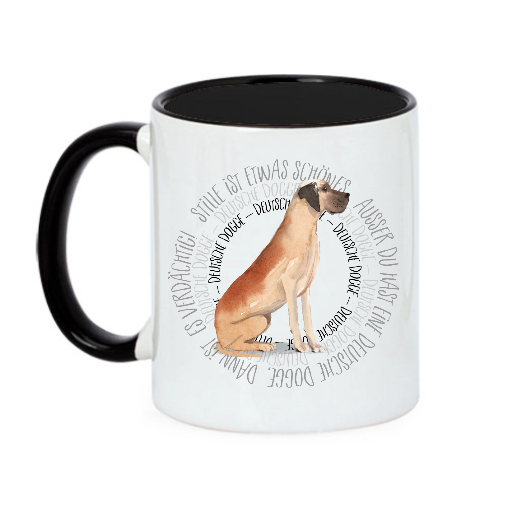 DEUTSCHE DOGGE TASSE CIRCLE WATERCOLOUR Motiv by SIVIWONDER