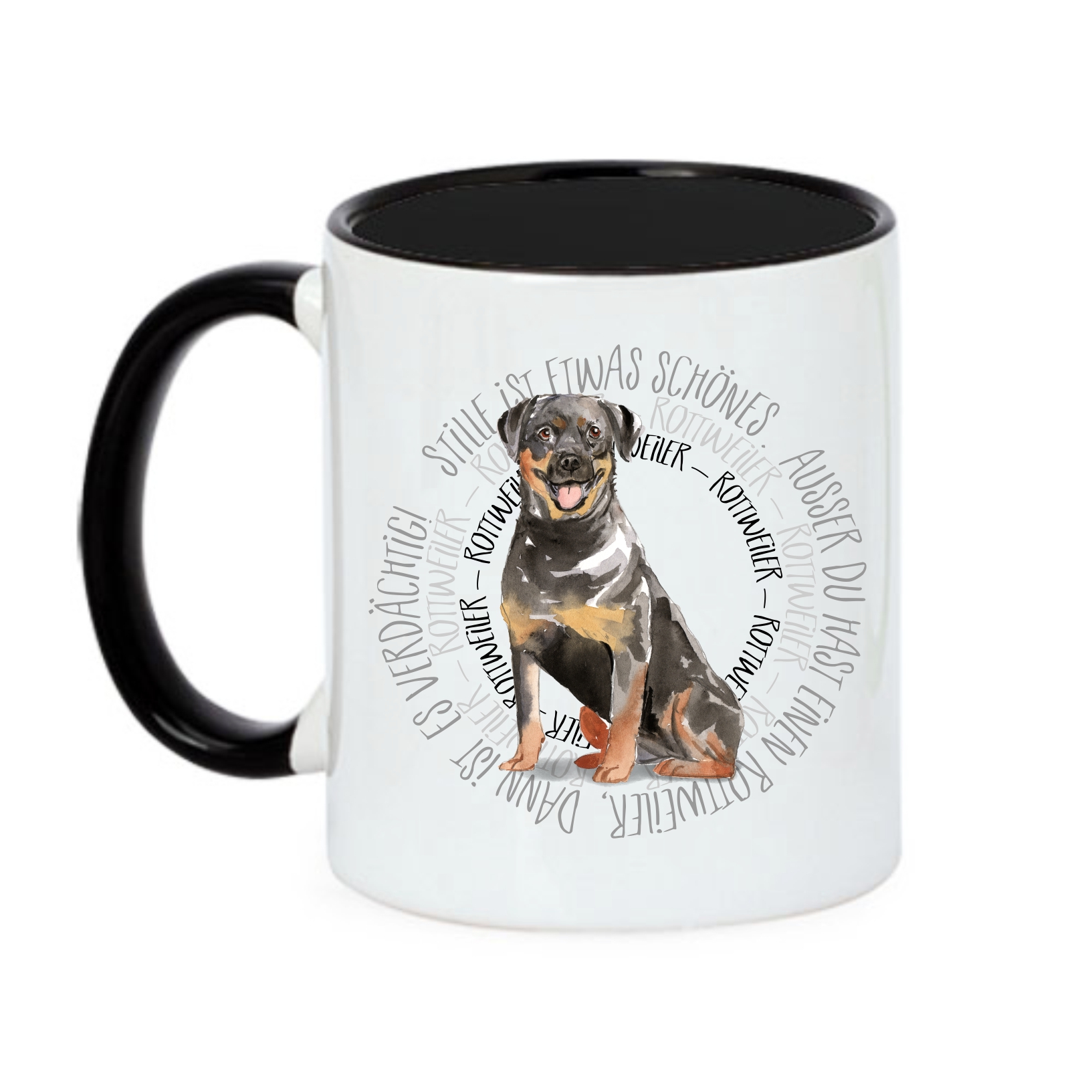 ROTTWEILER TASSE CIRCLE WATERCOLOUR Motiv by SIVIWONDER