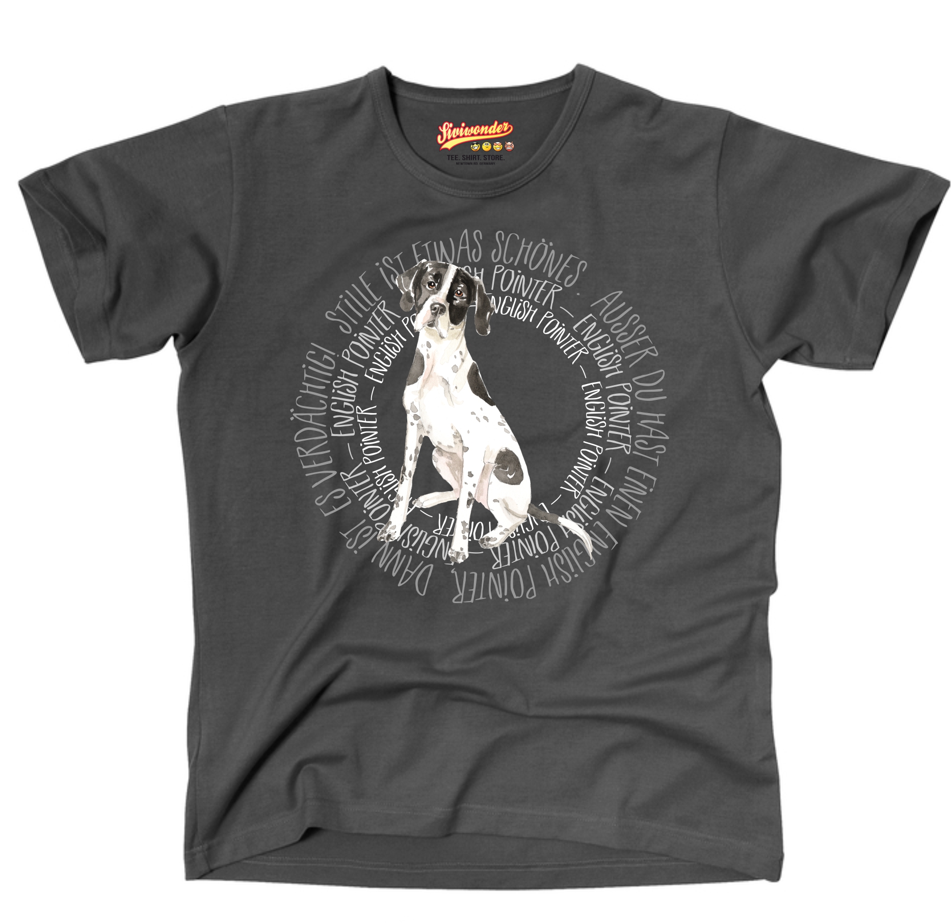 ENGLISH POINTER UNISEX T-SHIRT CIRCLE Watercolor by SIVIWONDER
