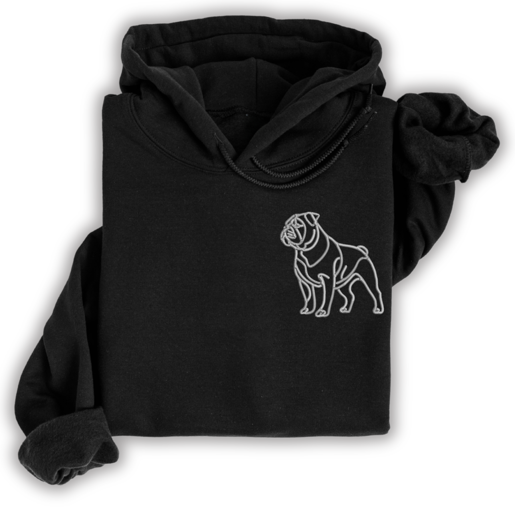 Personalisierter Hoodie American Bulldog USA gestickt Hund wählbare Stickerei kuschelig Stickerei