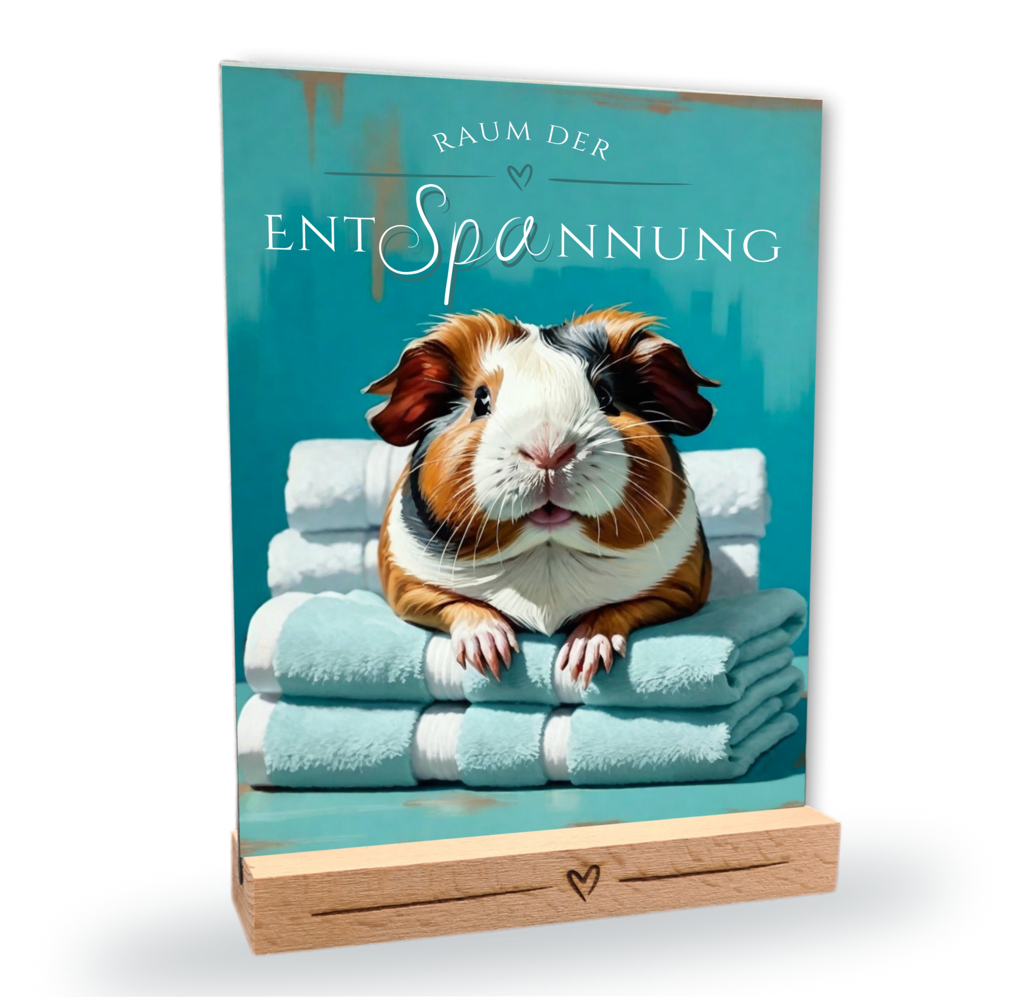Meerschweinchen Schild Wellness Handtuch Entspannung  Schild Spruch
