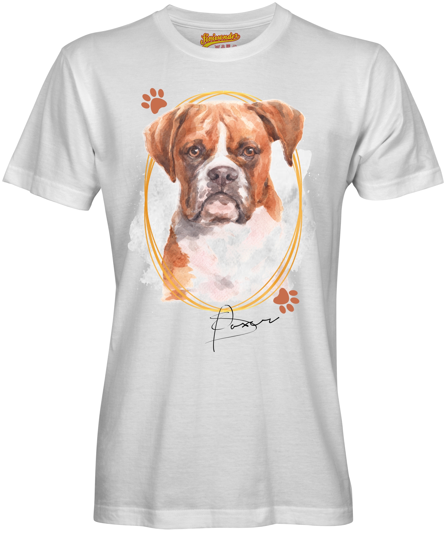 Unisex T-Shirt BOXER Signature Dogs by Siviwonder