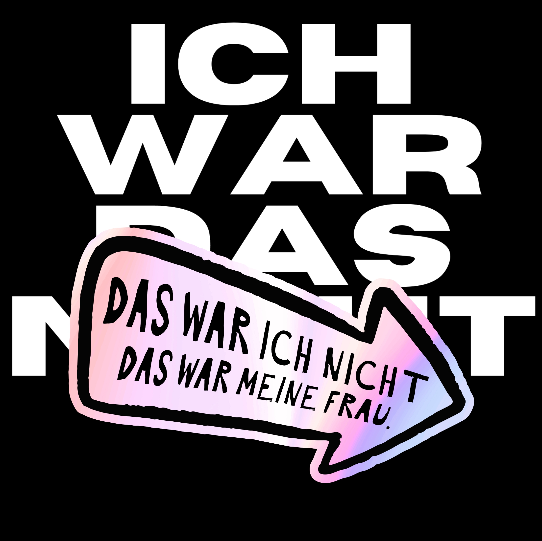 Aufkleber Auto Kratzer Frau wars  Holo Folie lustig Hologramm Oilslick Regenbogen Deko Tuning Digitaldruck Motiv by SIVIWONDER