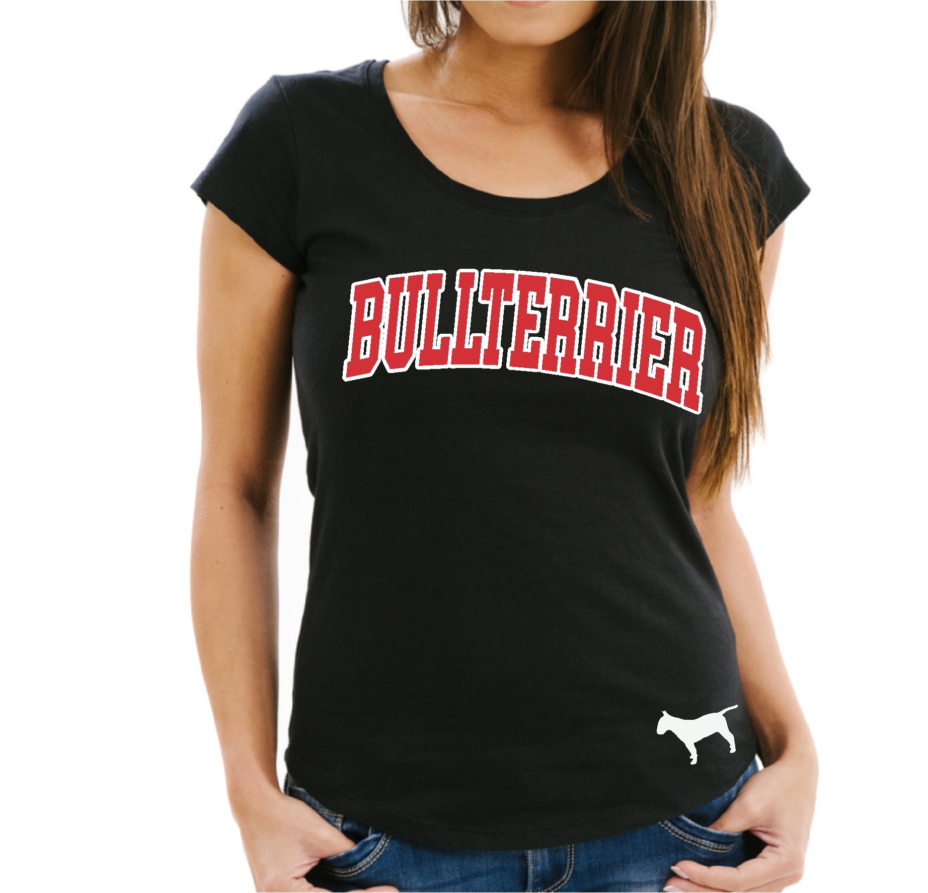 Bullterrier Damen T-Shirt Extreme Hundemotiv Bully Bull Terrier Gladiator