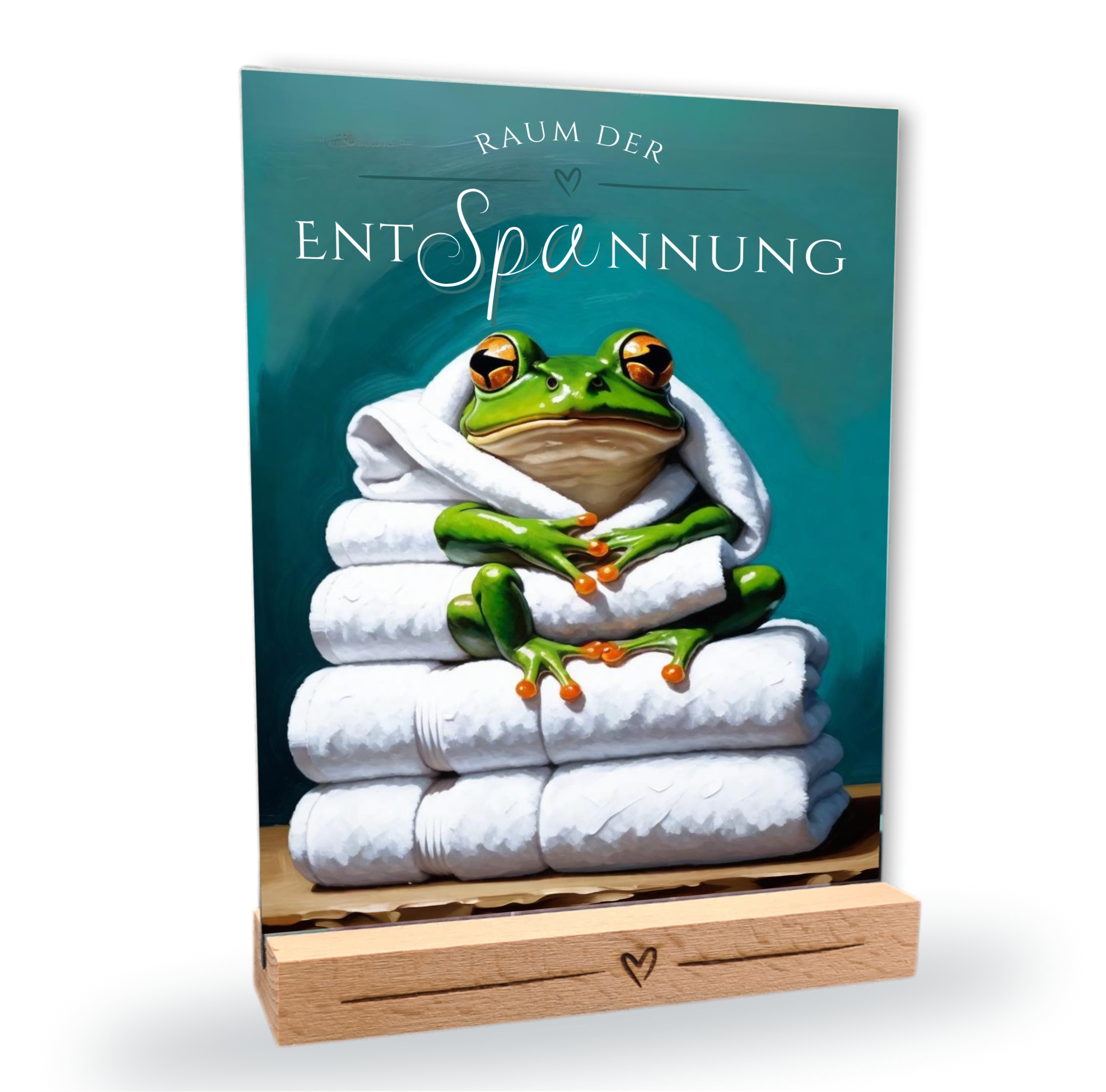 Frosch Schild Wellness Handtuch Entspannung  Schild Spruch Türschild Froschschild