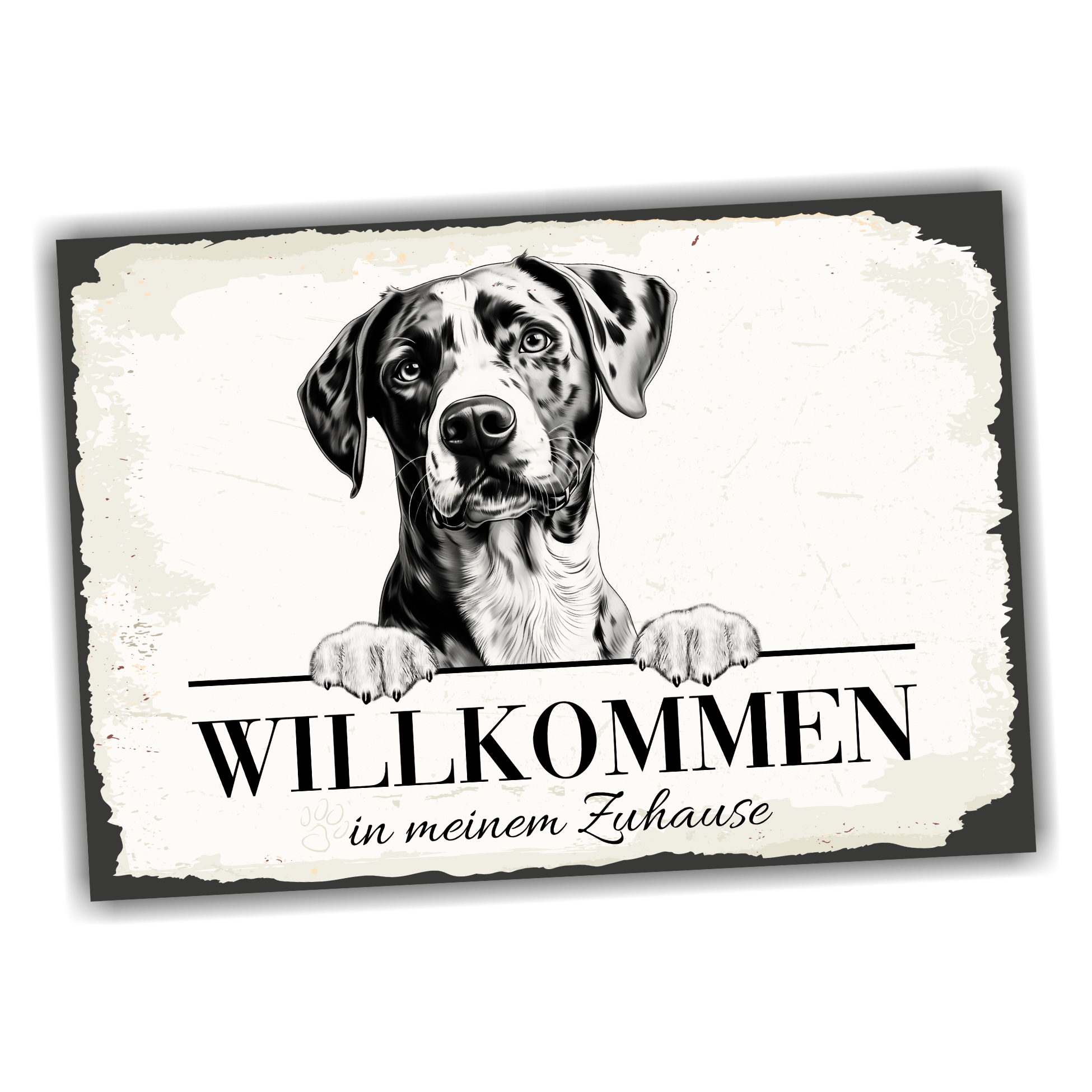 Hundeschild Willkommen Zuhause Louisiana Catahoula  Schild Achtung Spruch