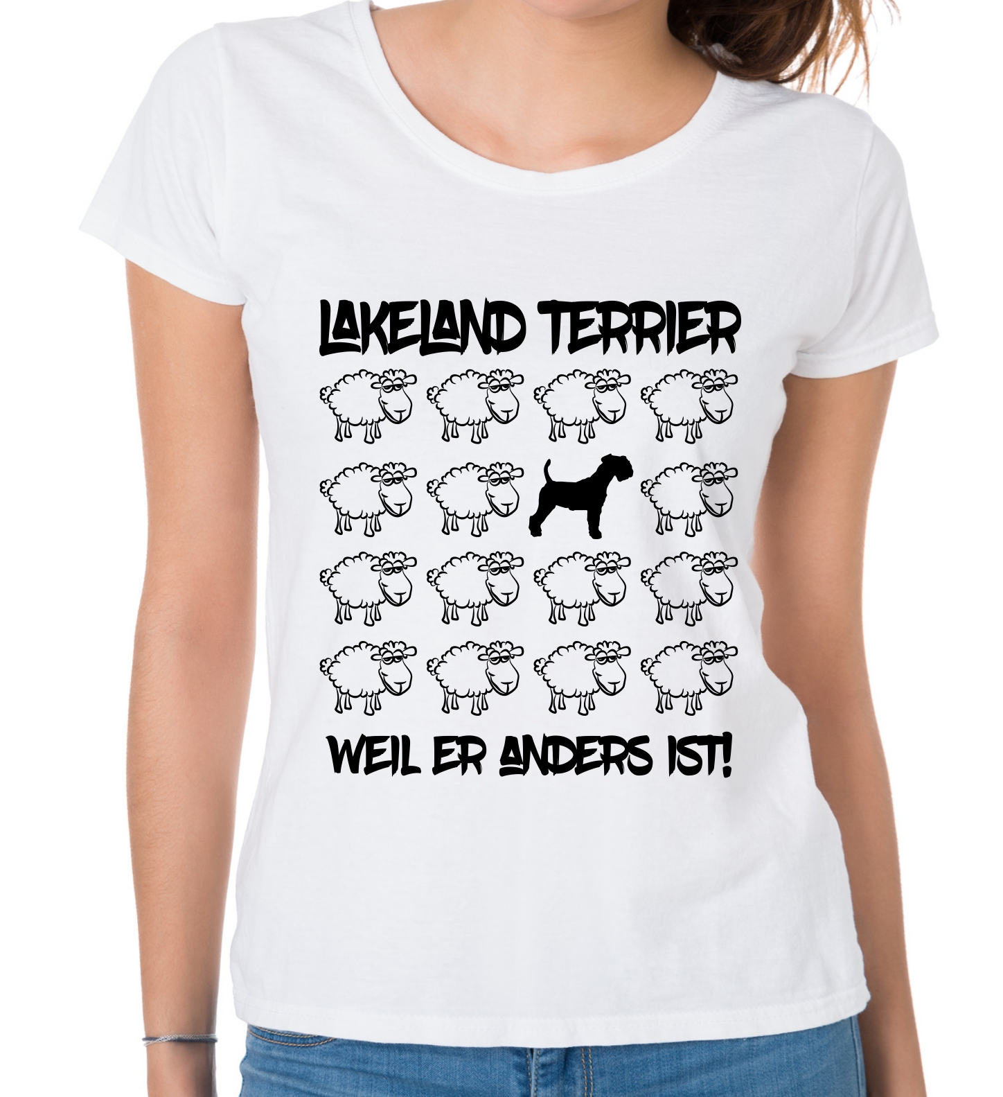 LAKELAND TERRIER DAMEN T-SHIRT BLACK SHEEP by SIVIWONDER
