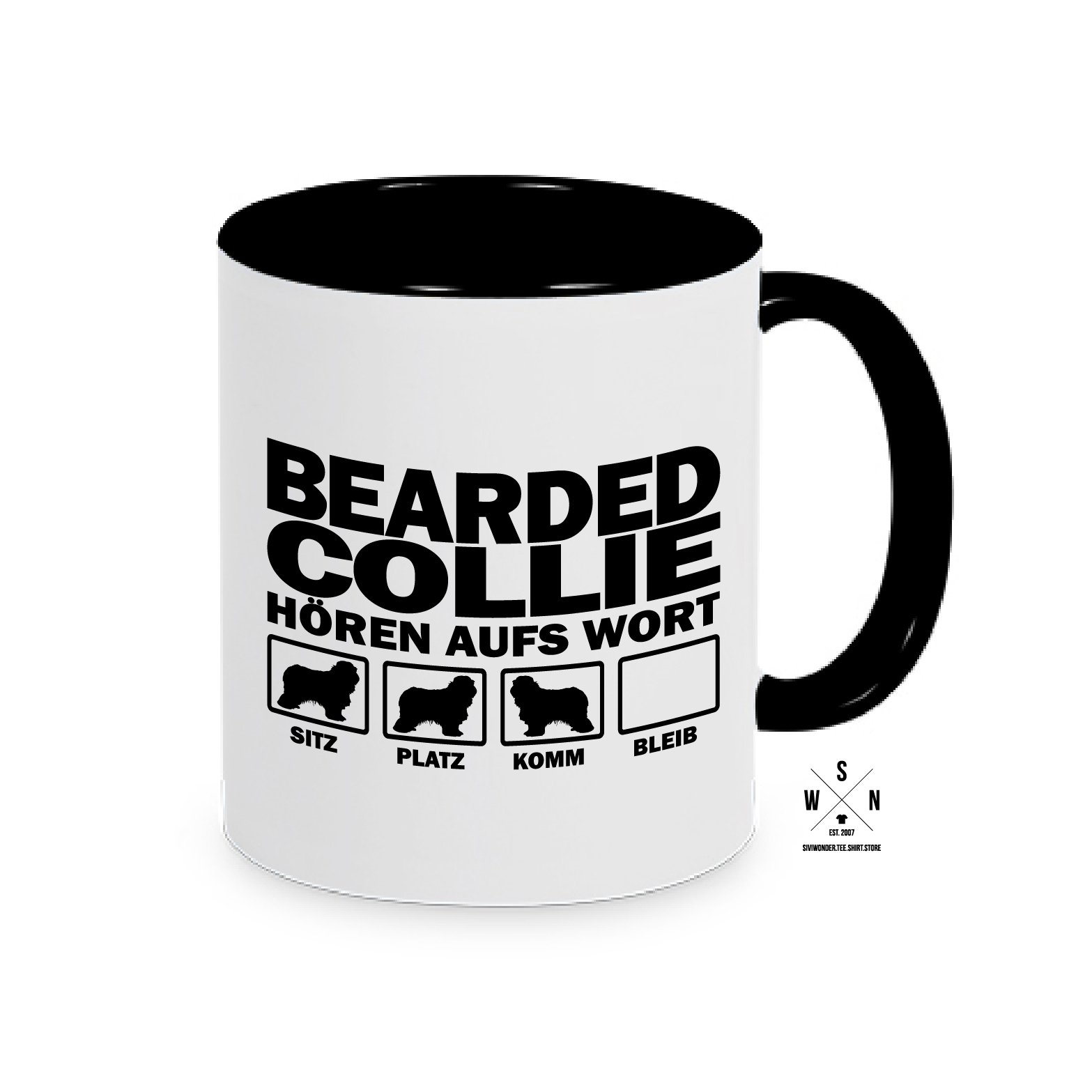 Tasse Kaffeebecher BEARDED COLLIE Hören aufs Wort