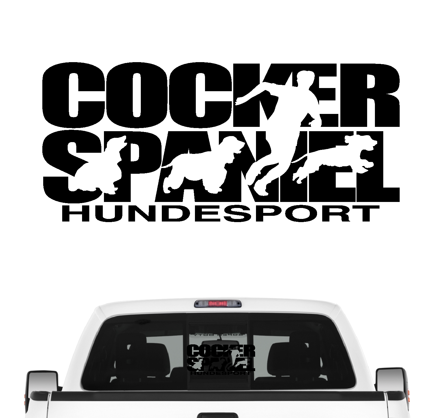 Cocker Spaniel Hundesport Autoaufkleber Hund Folie Aufkleber Spanier Cockie