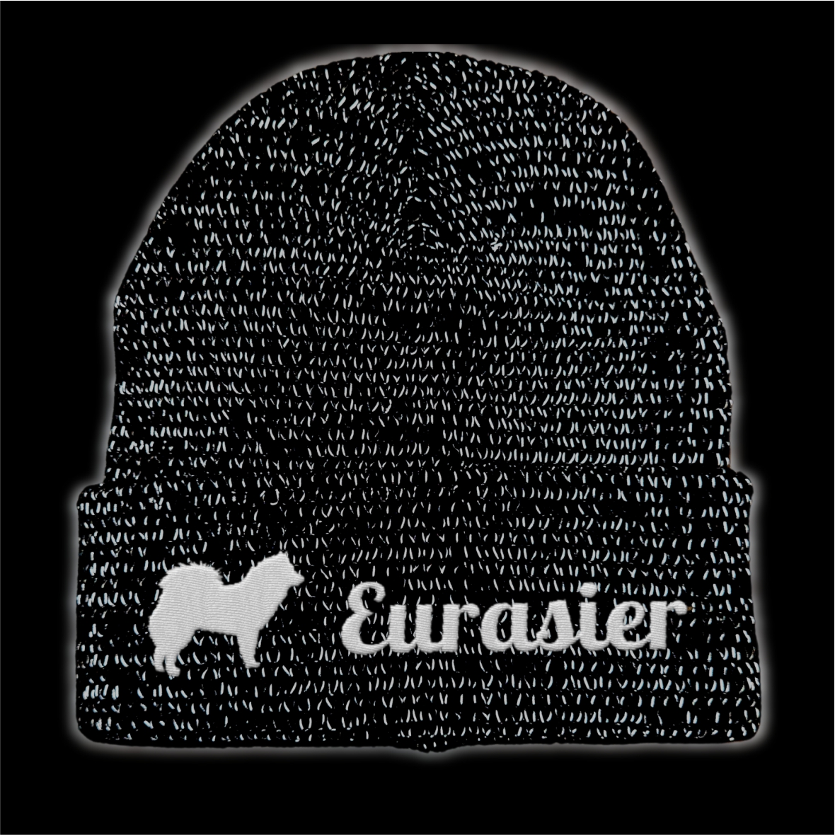 Eurasier reflektierende Mütze Stickerei Hund Winter Strickmütze reflex Beanie warm