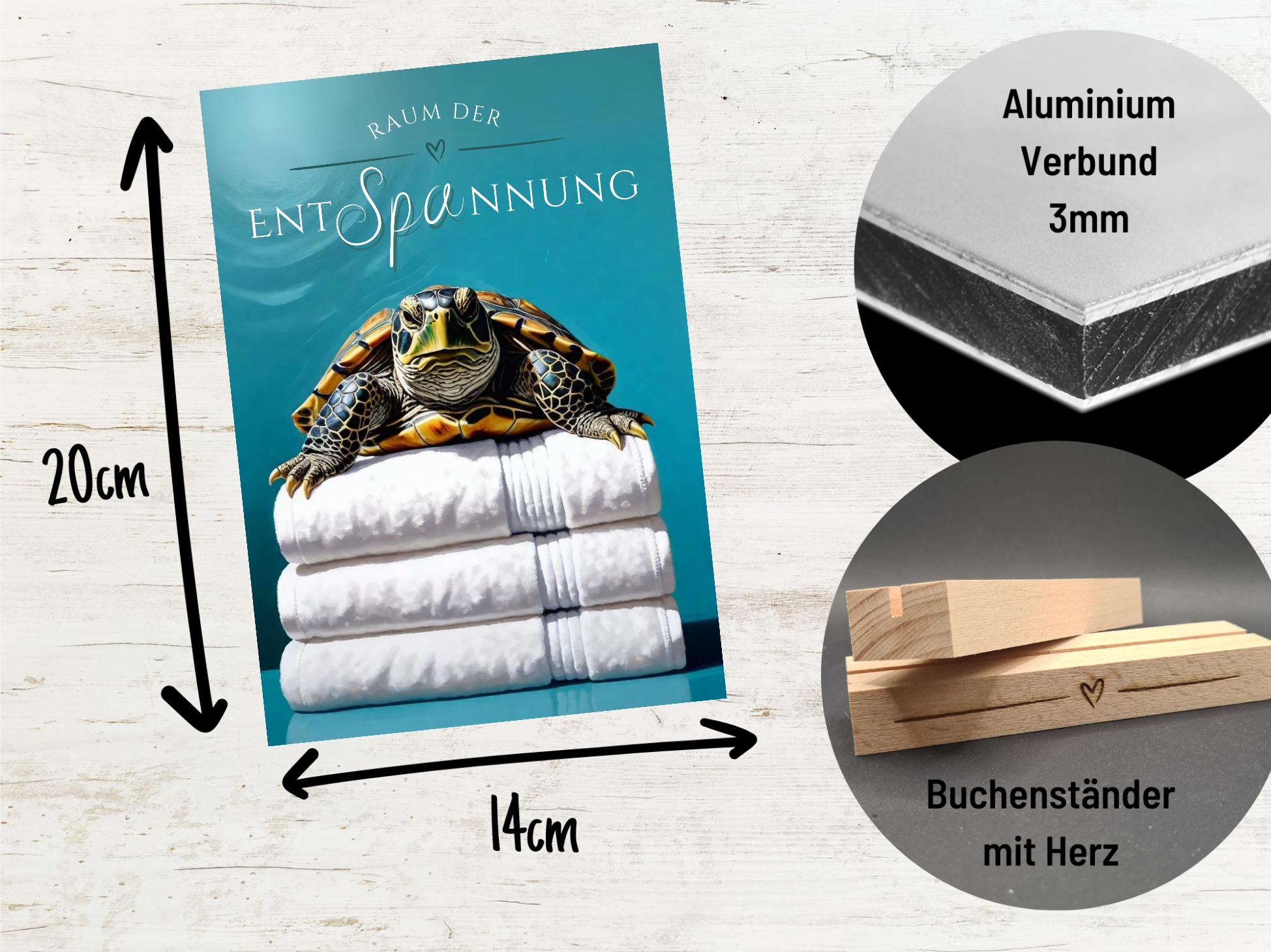 Schildkröte  Schild Wellness Handtuch Entspannung  Schild Spruch