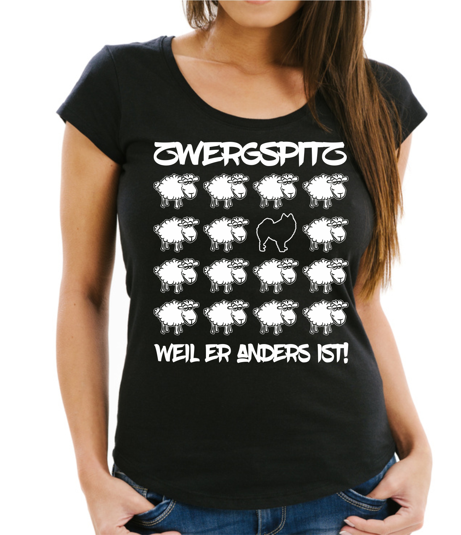 ZWERGSPITZ DAMEN T-SHIRT BLACK SHEEP by SIVIWONDER