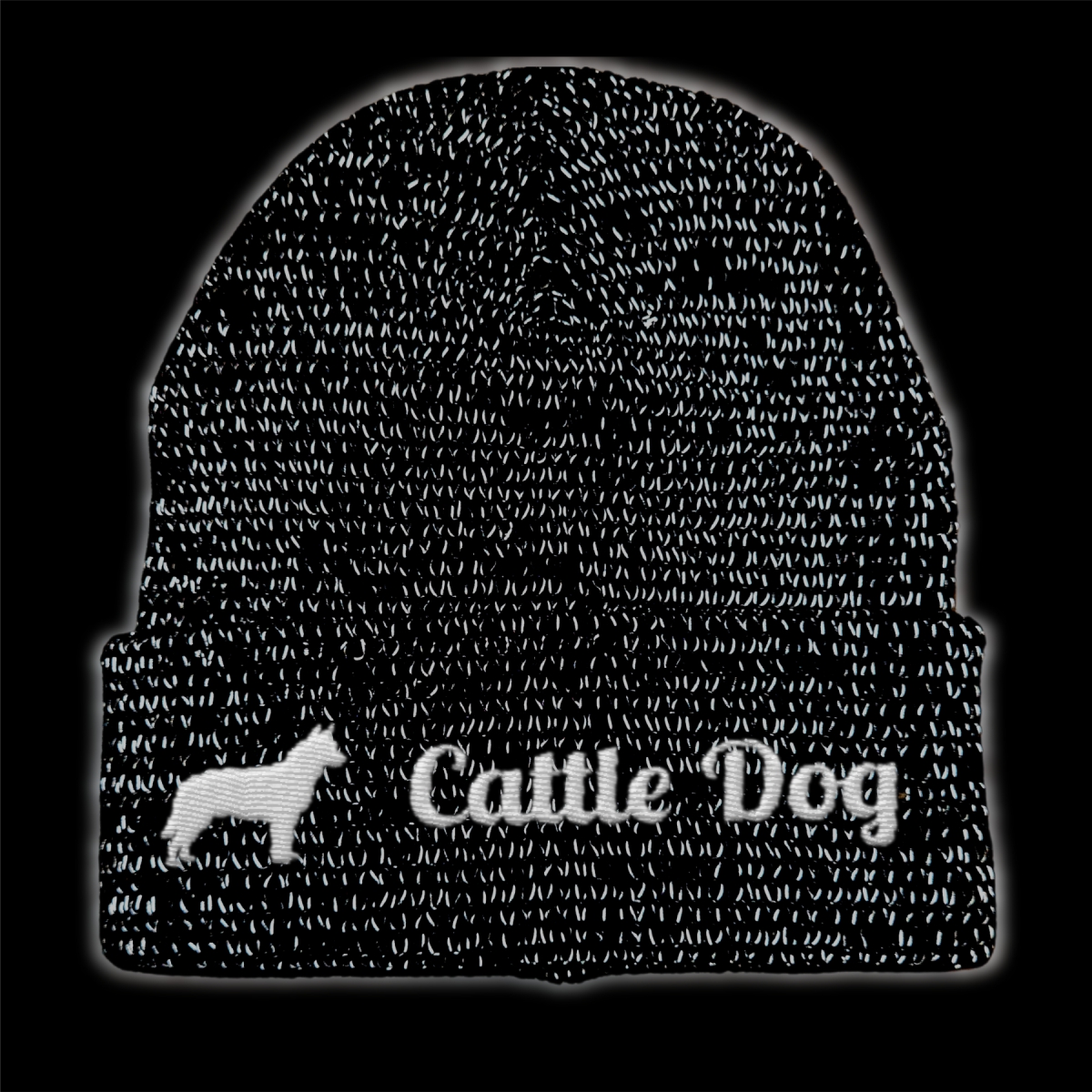 Cattle Dog reflektierende Mütze Stickerei Hund Winter Strickmütze reflex Beanie warm