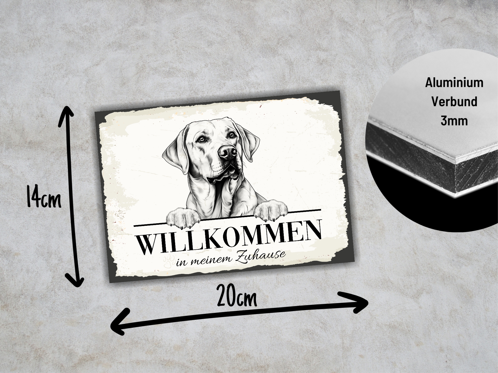 Hundeschild Willkommen Zuhause Labrador Labby Schild Achtung Spruch
