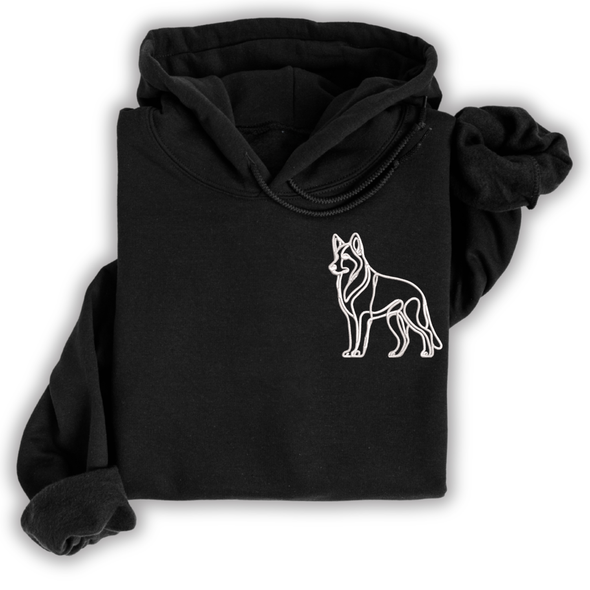 Hoodie Schäferhund deutscher gestickt Hund wählbare Stickerei kuschelig Stickerei personalisiert K9