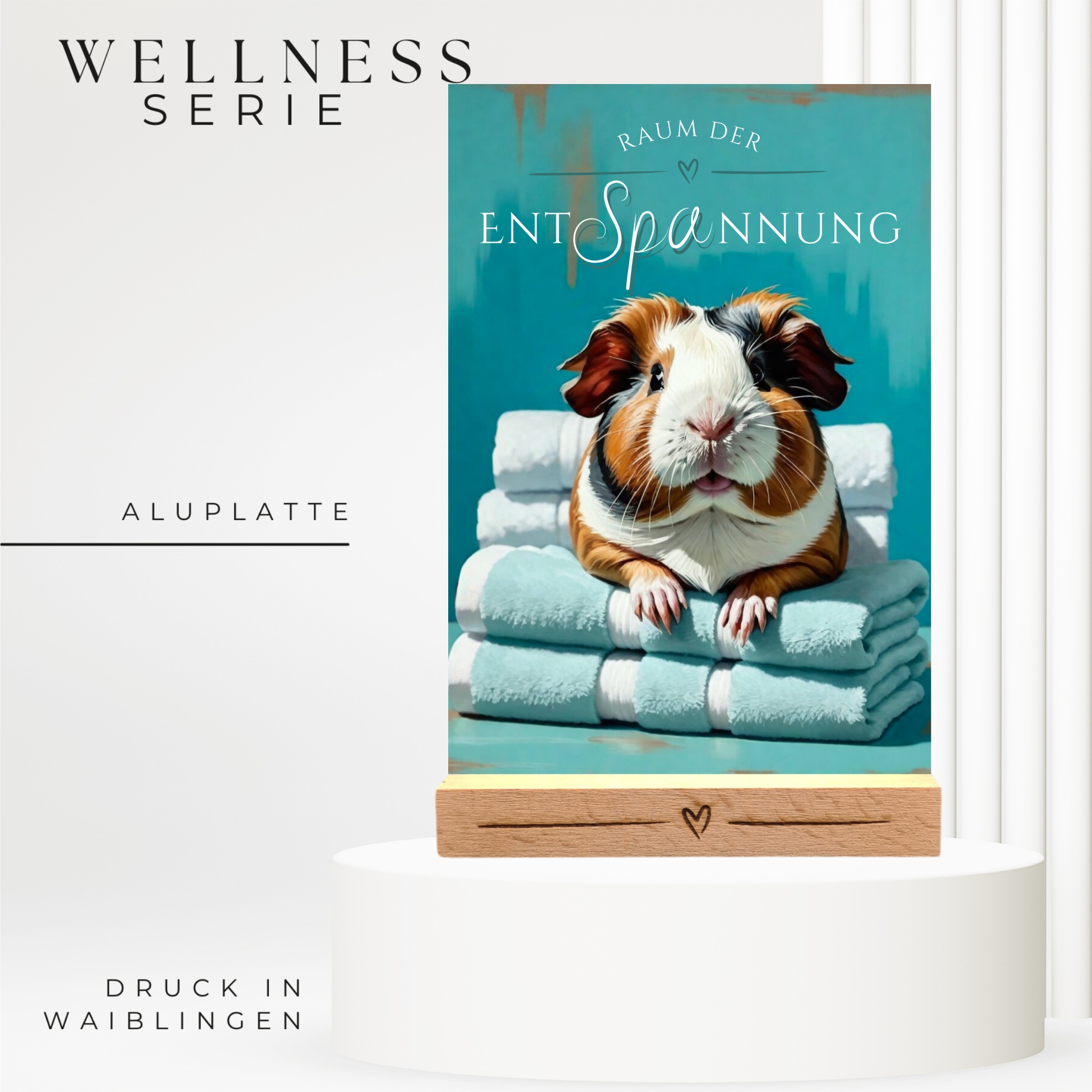 Meerschweinchen Schild Wellness Handtuch Entspannung  Schild Spruch