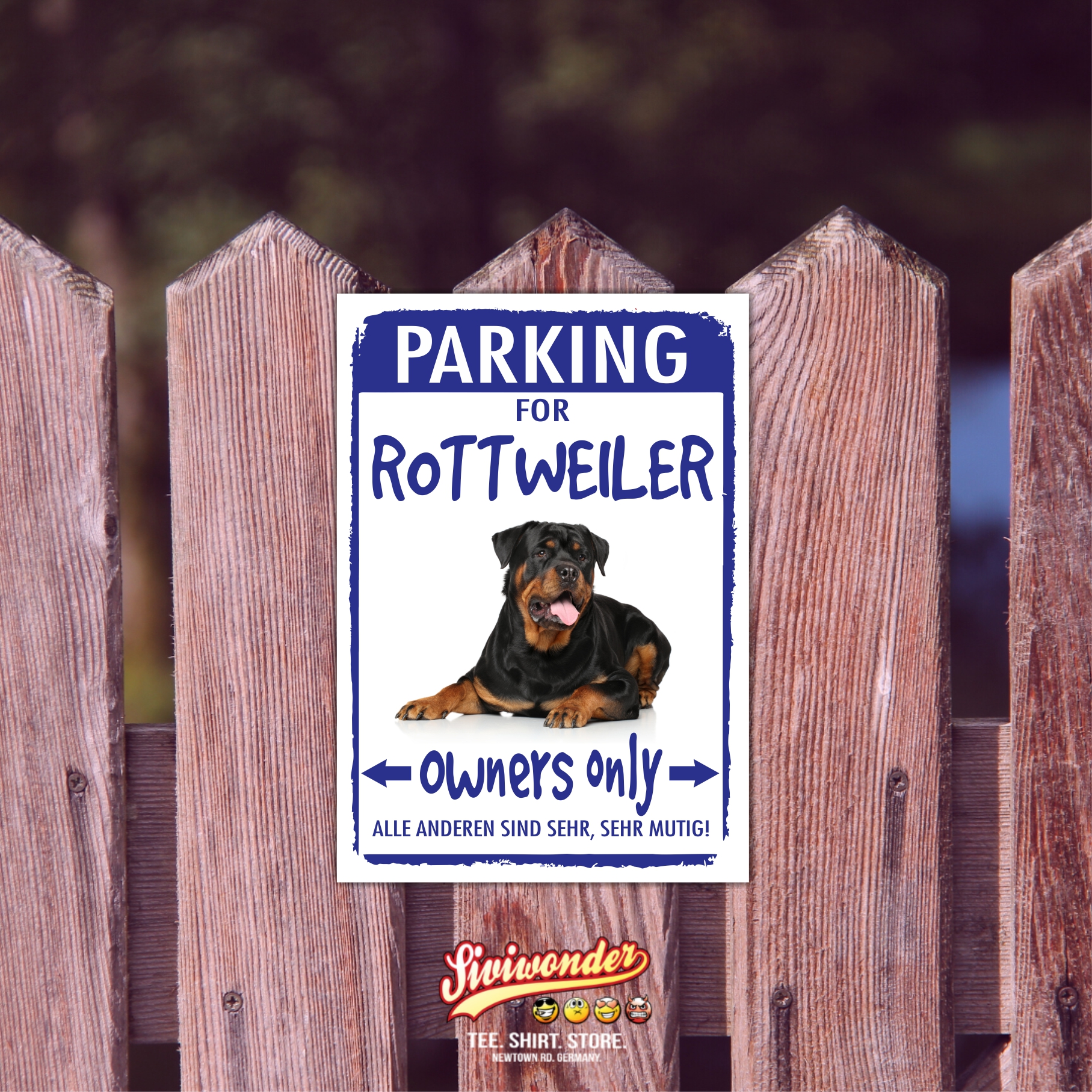 Rottweiler Rottie Rott  Parking Schild Achtung Spruch Warnschild Türschild Fun