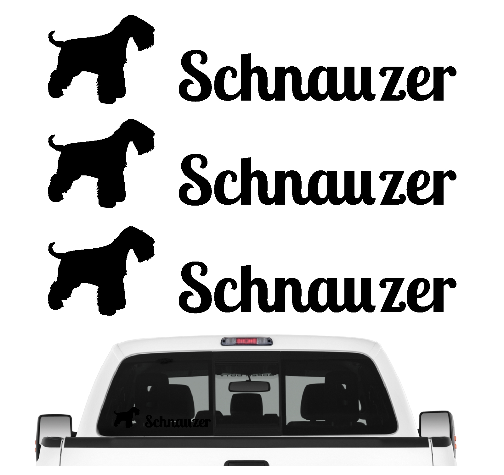 Schnauzer Mittelschnauzer Zwergschnauzer Mittel Zwerg 3er Set  AUTOAUFKLEBER Aufkleber Hunde Hundemotiv by SIVIWONDER