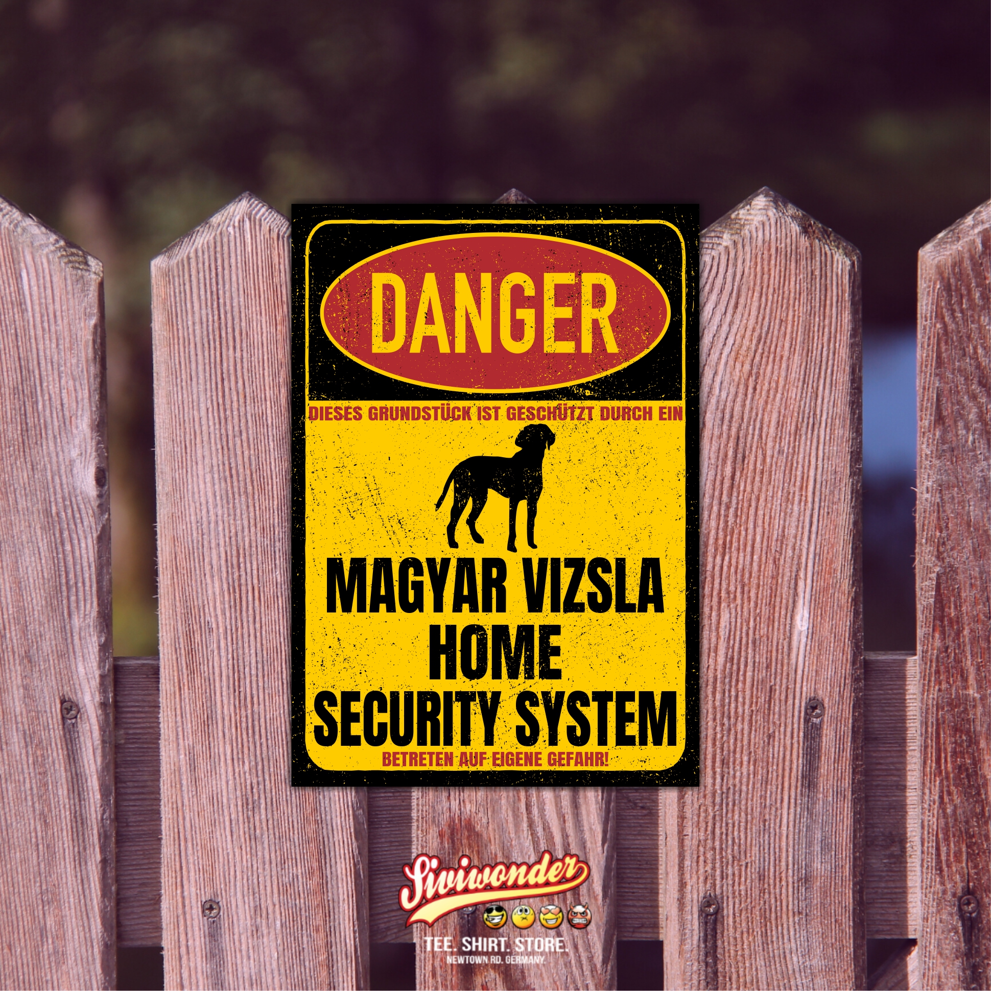 Magyar Vizsla  Türschild Danger Security System Warnschild Hund Schilder Hundeschild