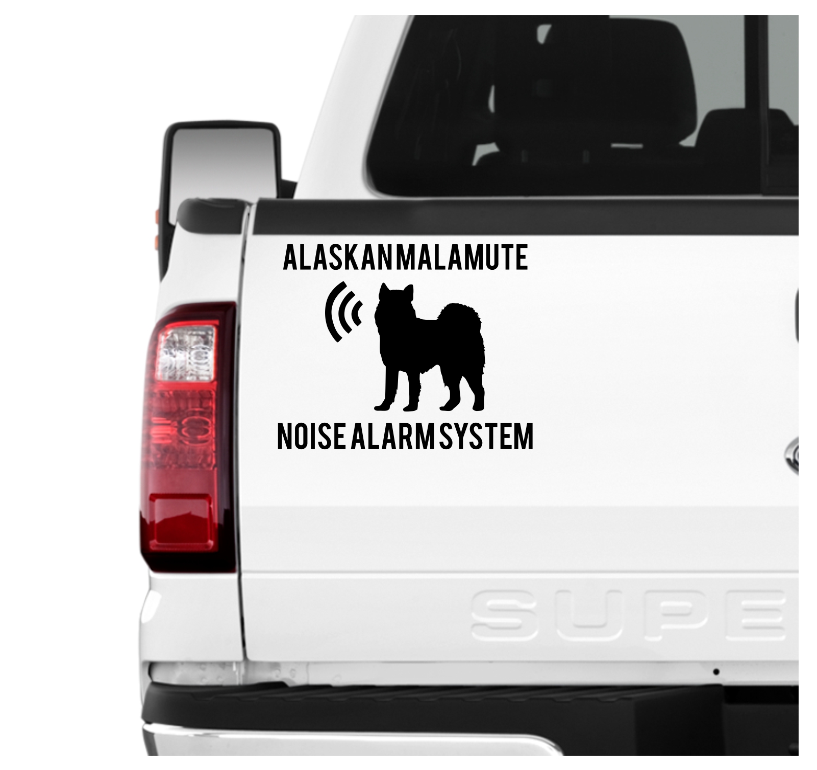Alaskan Malamute Noise Alarmsystem Auto Aufkleber Hund Folie Wandtattoo Tattoo Sticker Mally Mal