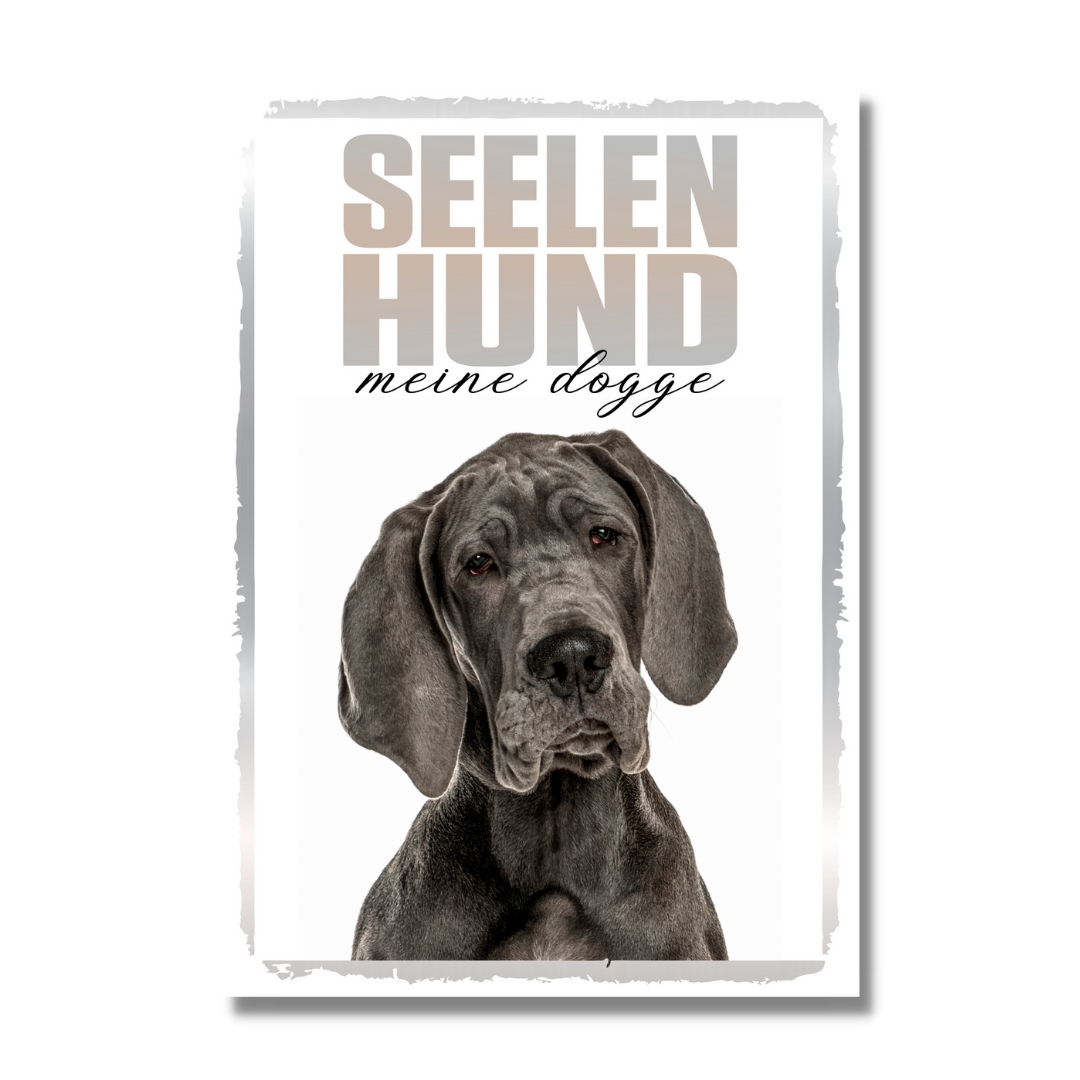 Deutsche Dogge 3 Seelenhund Dog Schild Spruch Türschild Hundeschild Warnschild Soulmate