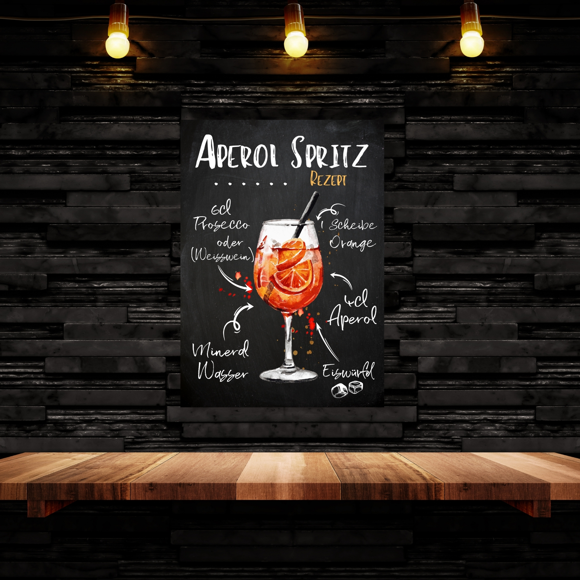 Aperol Spritz Rezept Schild für deinen Partykeller Türschild Warnschild Privatgrundstück lustiges Spaß Schild  happy Design by Siviwonder