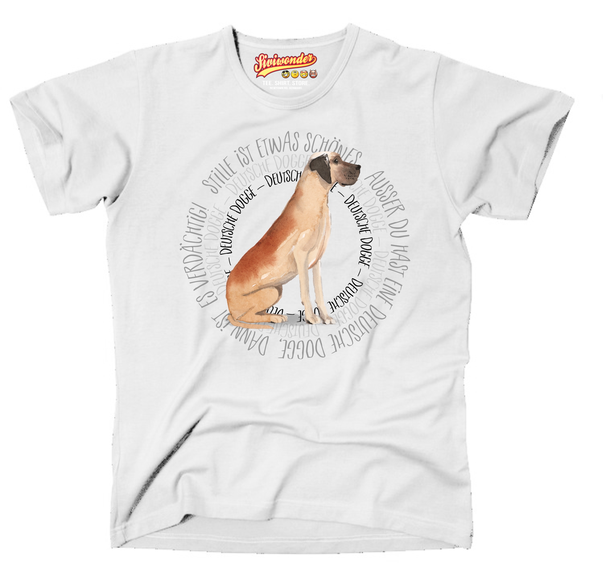 DEUTSCHE DOGGE UNISEX T-SHIRT CIRCLE Watercolor by SIVIWONDER