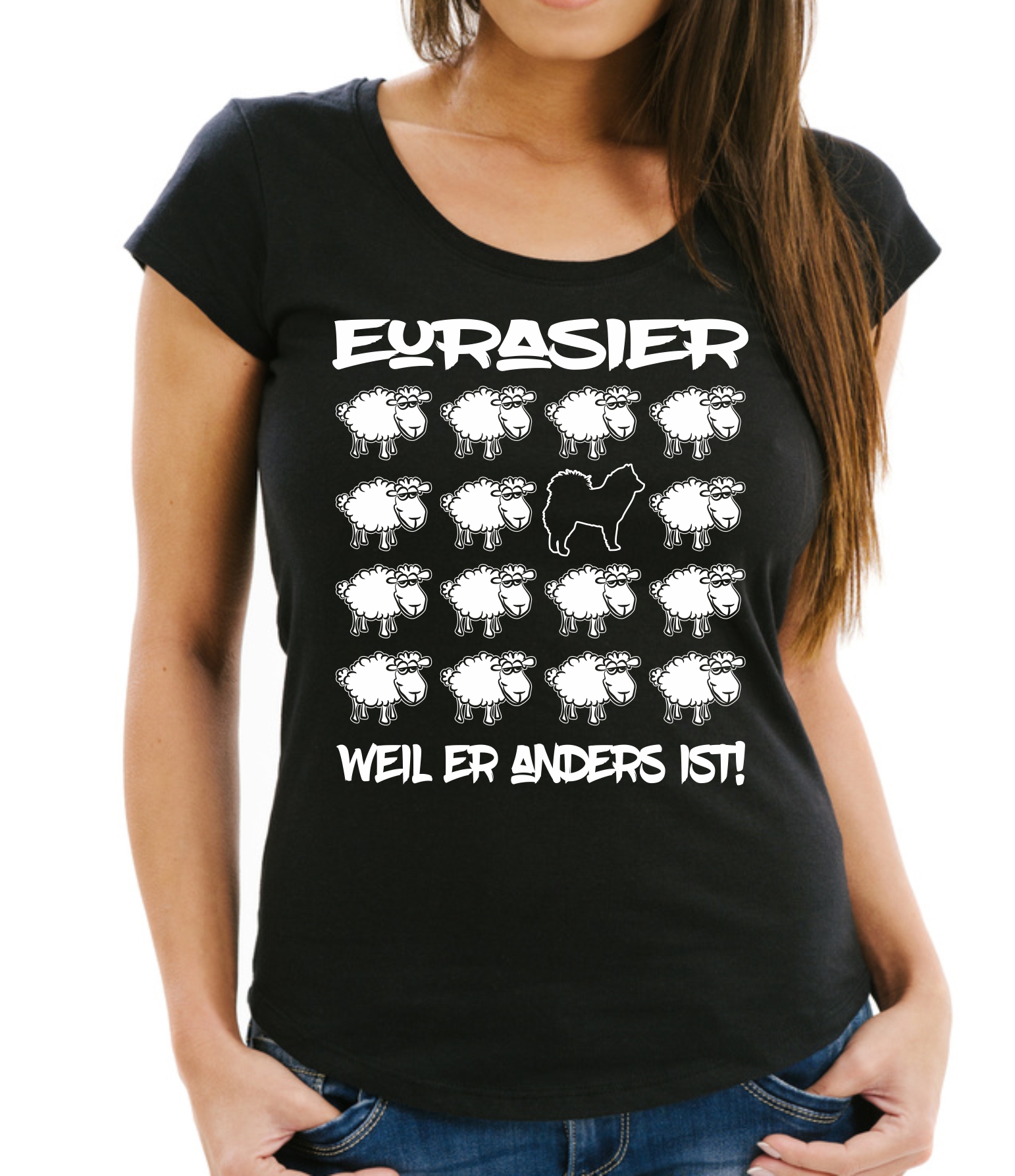 EURASIER DAMEN T-SHIRT BLACK SHEEP by SIVIWONDER