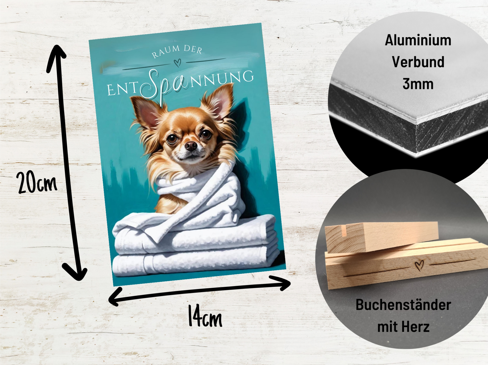 Hundeschild Deko Badezimmer Wellness  Chihuahua Chi Schild Spruch