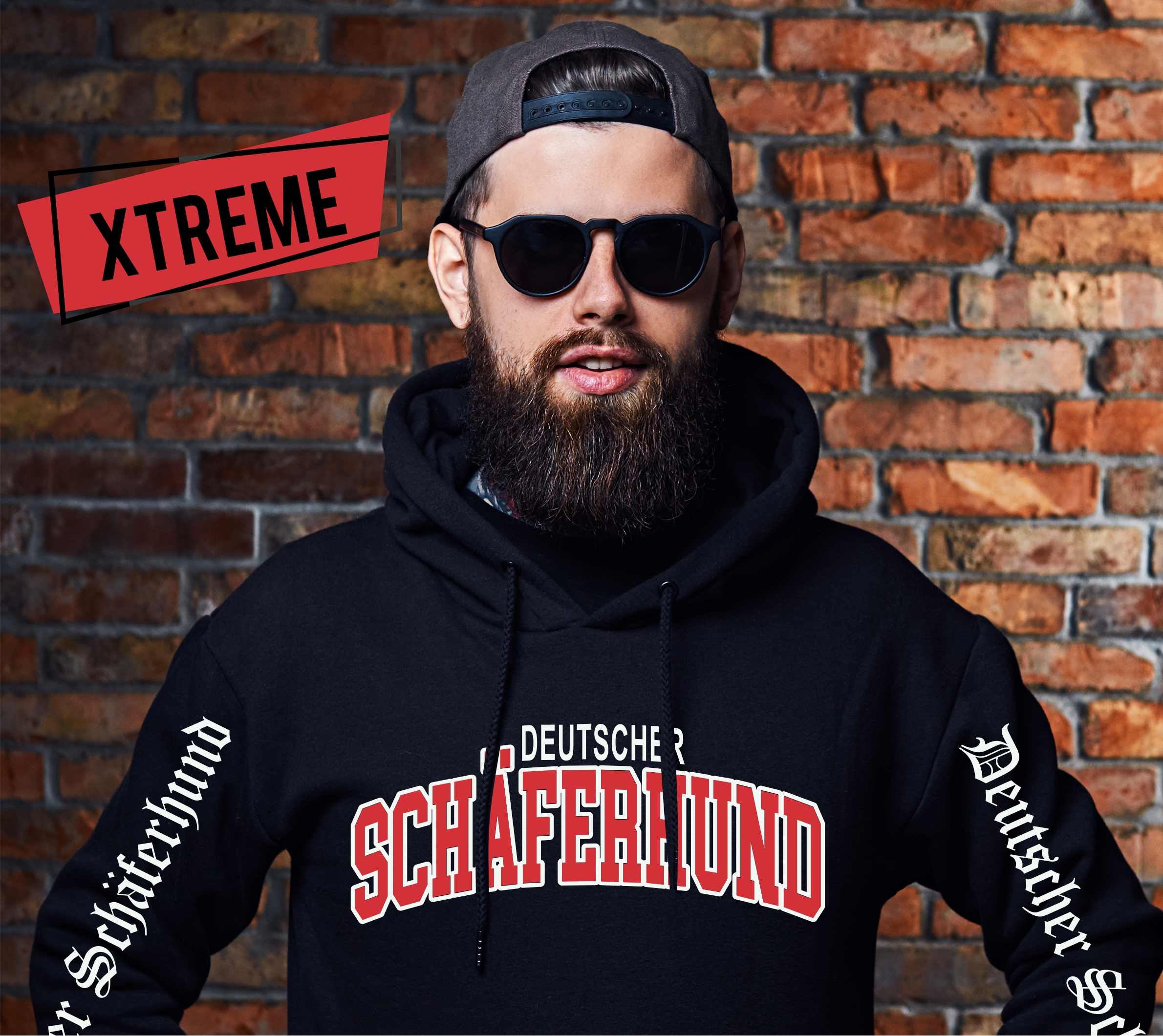 Deutscher Schäferhund Schäfer German Shepherd Dog Hoodie Unisex Sweatshirt Extreme Hundemotiv