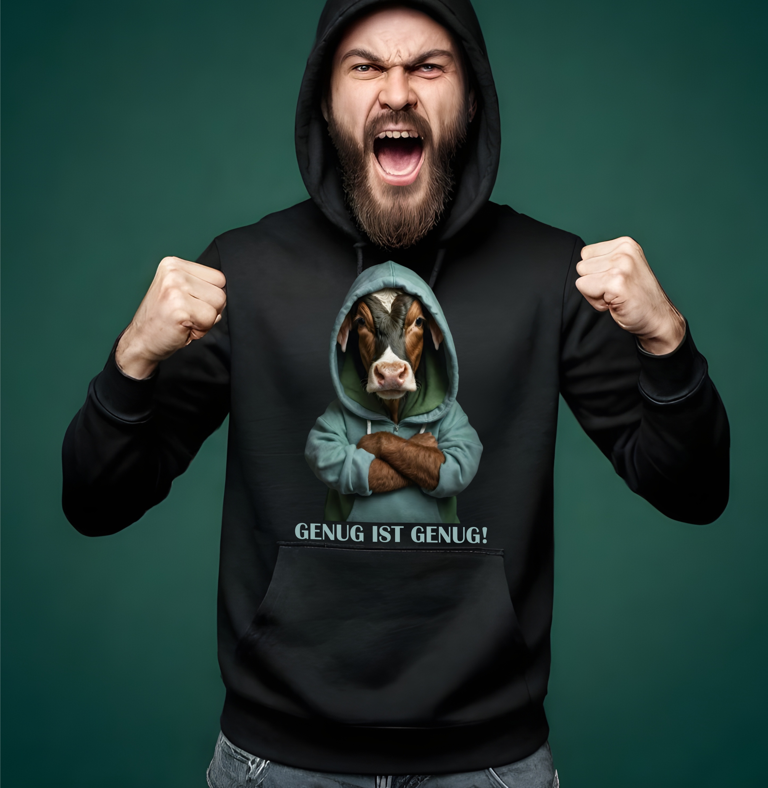 Kuh Bauern Protest No.1 Hoodie Unisex Sweatshirt Sprüche genug ist genug Cow Landwirt