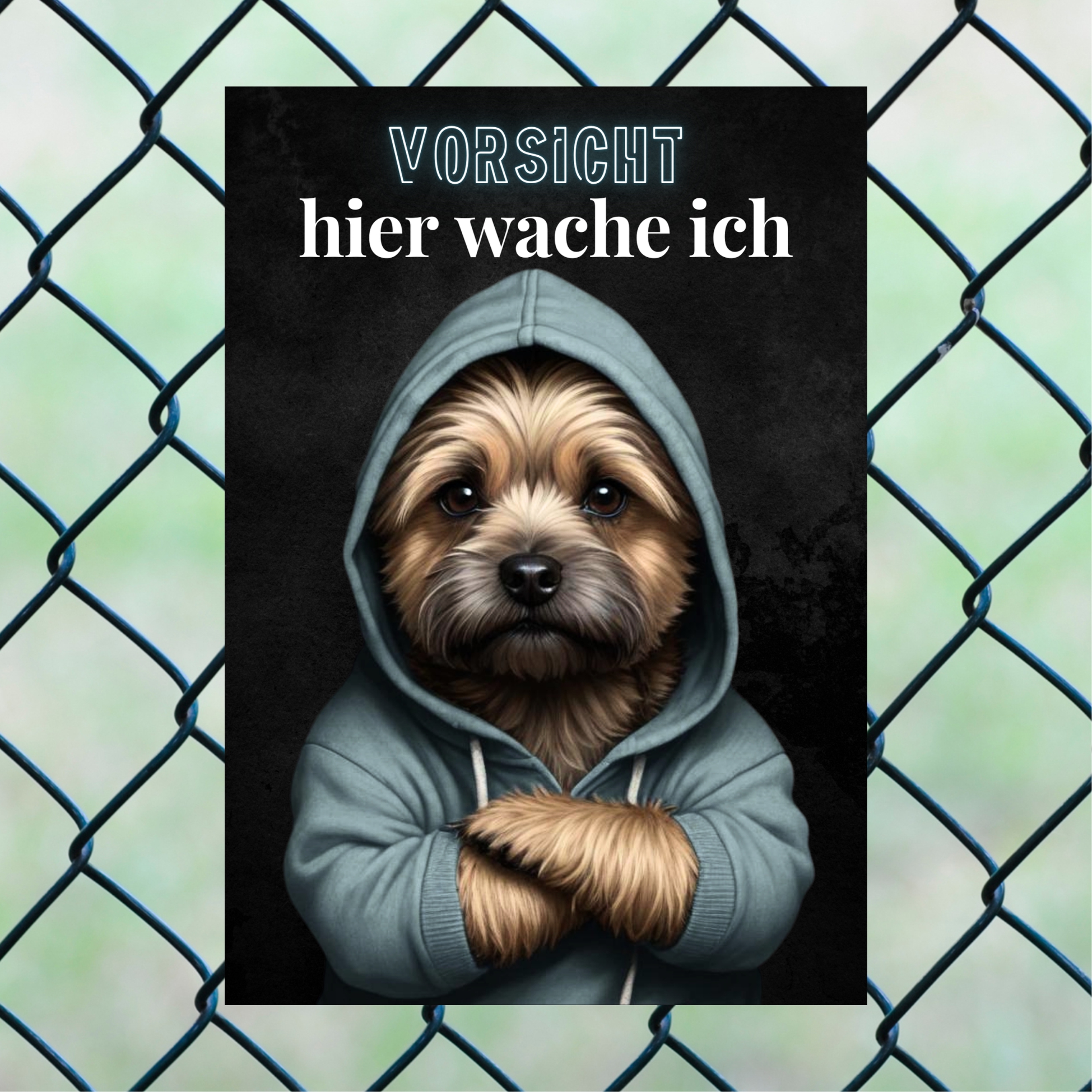 Hundeschild Schild Vorsicht Cairn Terrier Dog Spruch Türschild Warnschild Hund hier wache ich