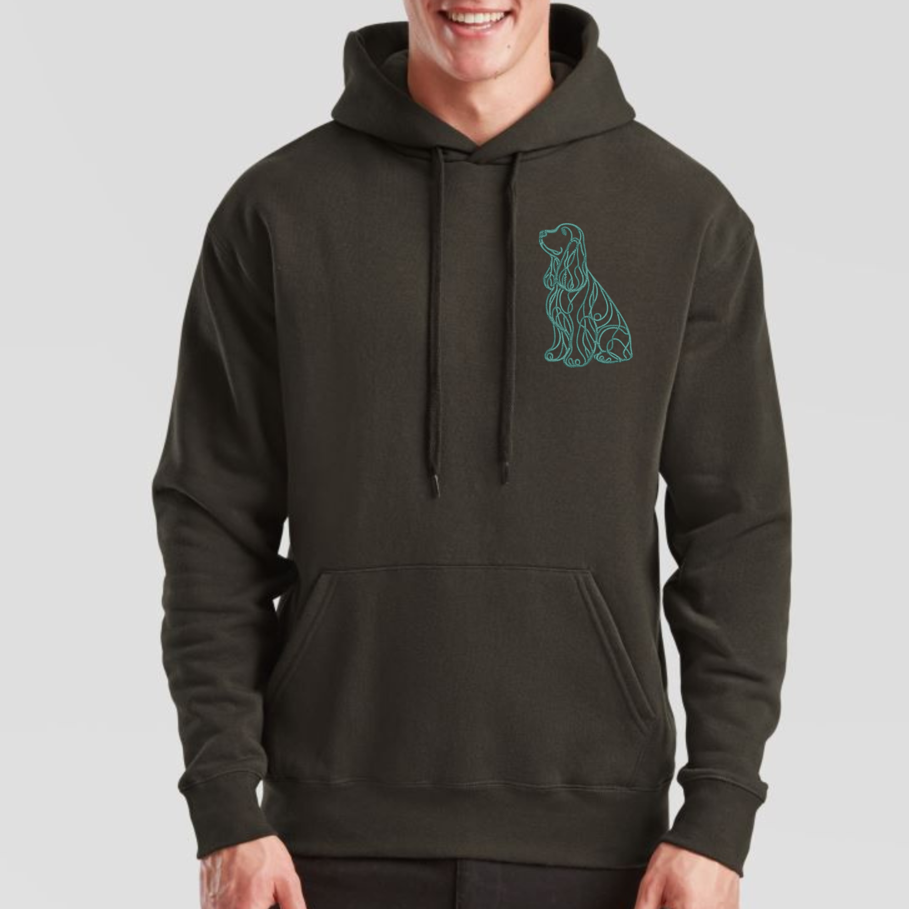 Hoodie Cocker Spaniel Cockie gestickt Hund wählbare Stickerei kuschelig Stickerei personalisiert sit