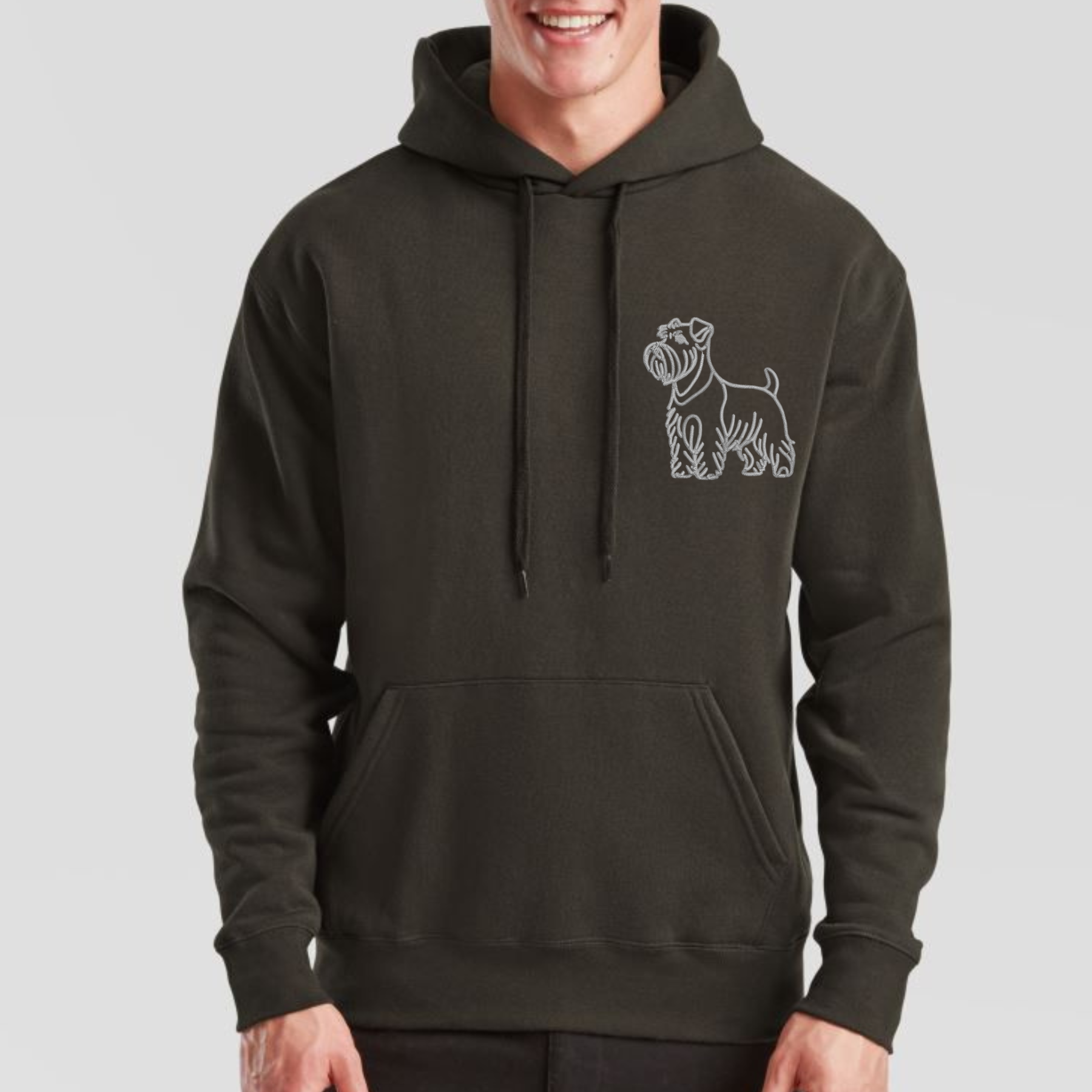 Hoodie Cesky Terrier Jagdterrier gestickt Hund wählbare Stickerei kuschelig Stickerei personalisiert