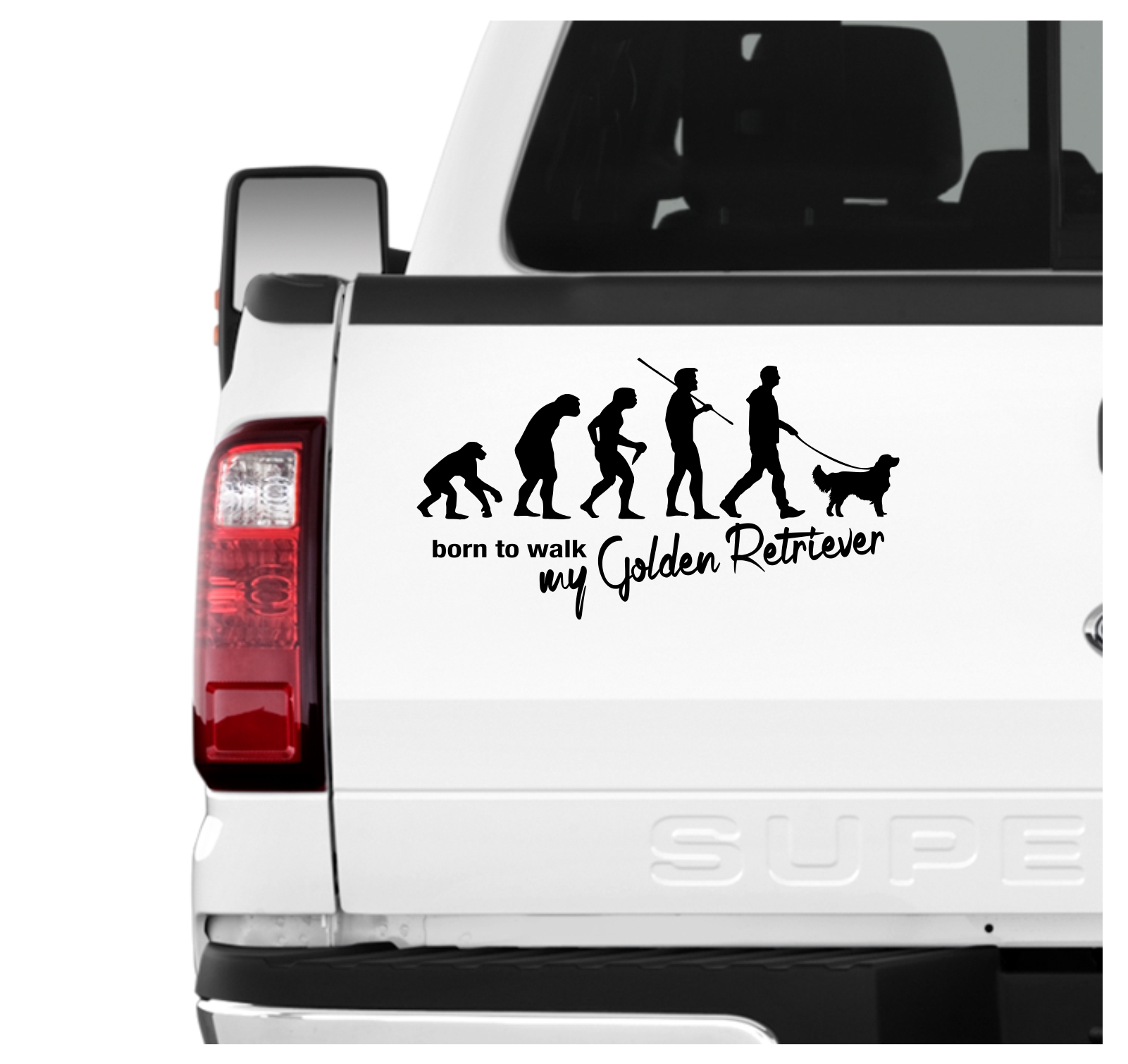 Golden Retriever Goldie Evolution Born to Walk Hunde Aufkleber Sticker Autoaufkleber Wandtattoo Tattoo
