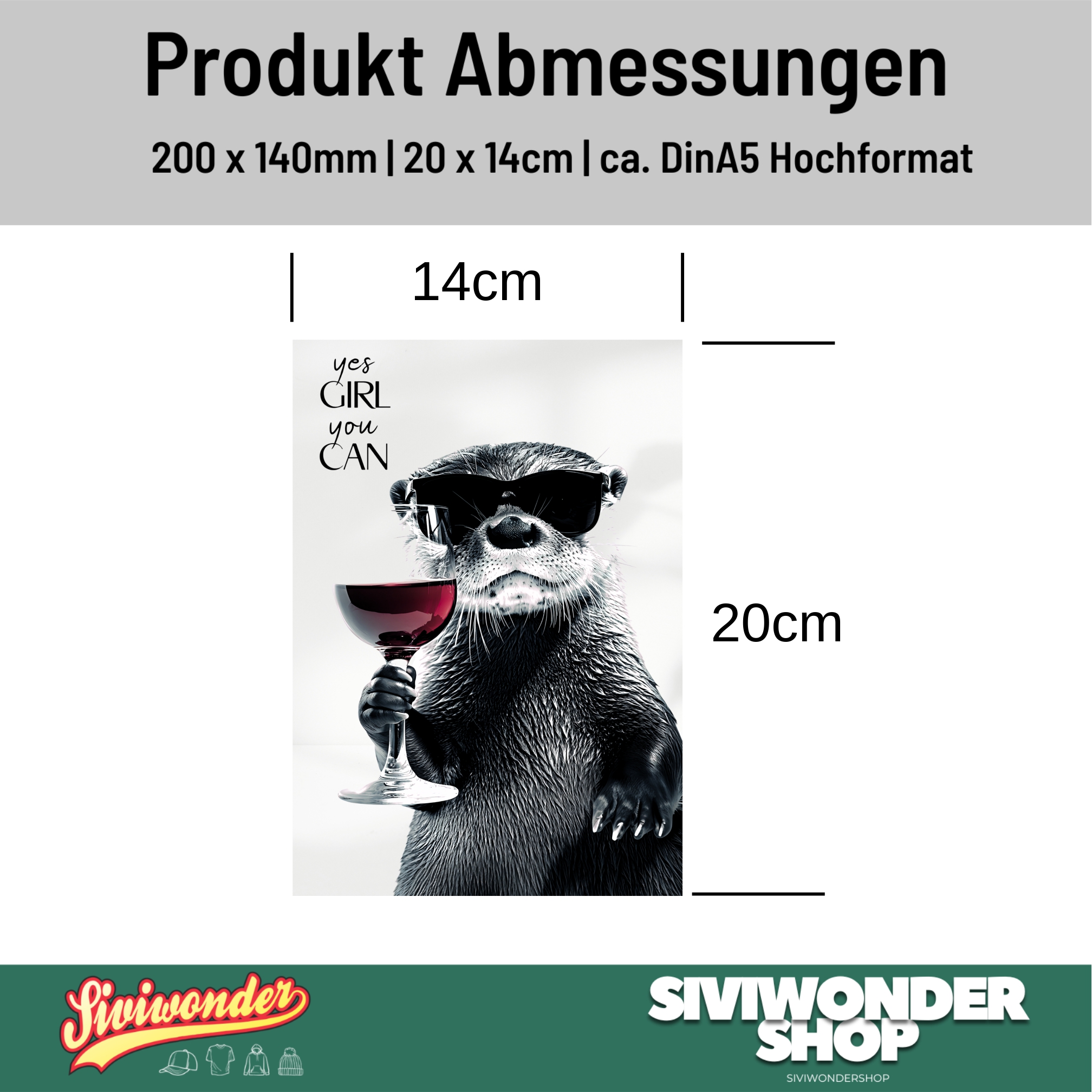Schild Otter Artprint Wein Spruch Deko Wanddekor Geschenkidee Quotes Weinliebhaber