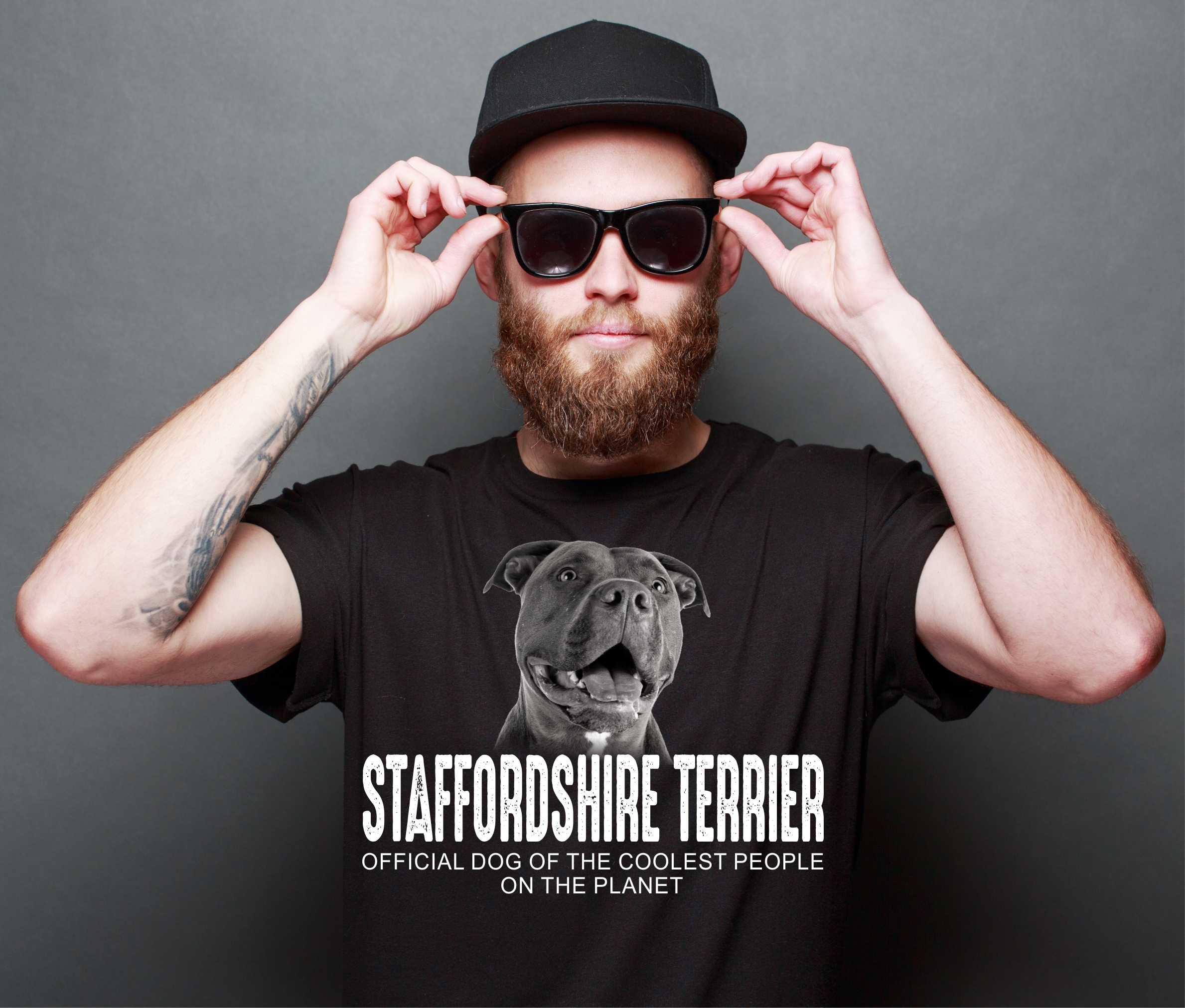 American Staffordshire Terrier USA  Pit Bull Terrier  Dog cool Leute lustig Shirt T-Shirt Hundemotiv Siviwonder