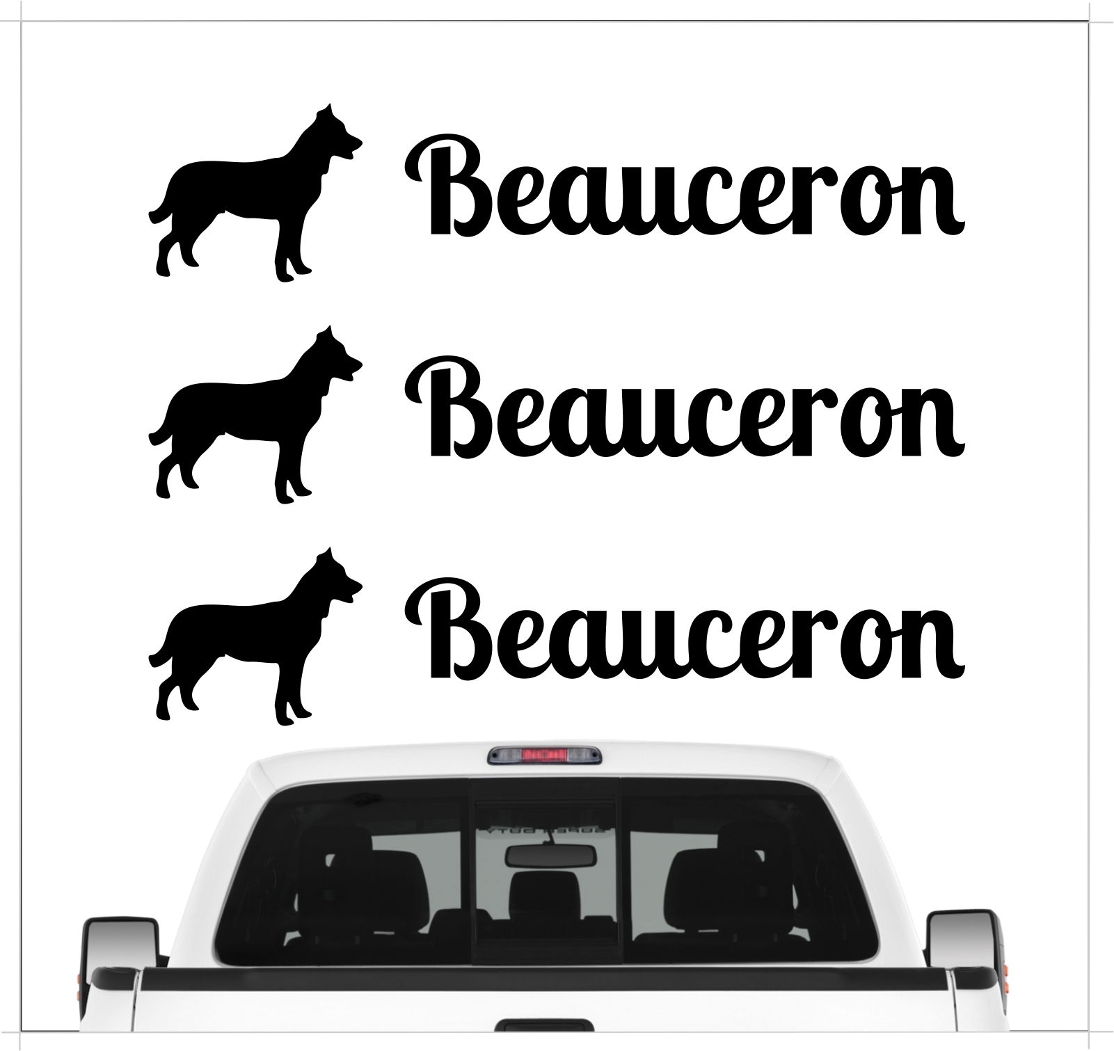 Beauceron Schäferhund Französischer Berger de Beauce Dog 3er Set  AUTOAUFKLEBER Aufkleber Hunde Hundemotiv by SIVIWONDER