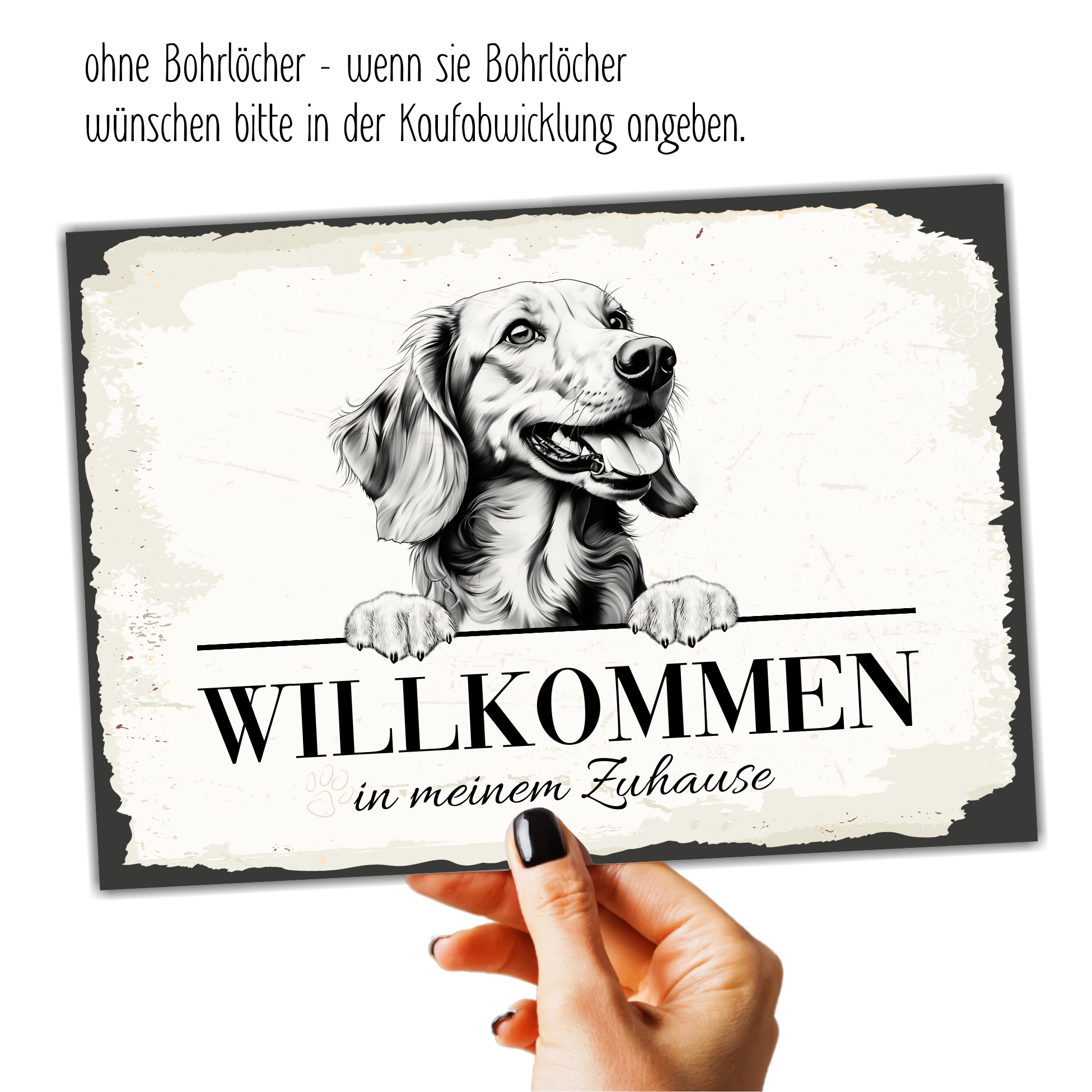 Hundeschild Willkommen Zuhause Dackel No.3 Dog Schild Spruch Türschild  Warnschild