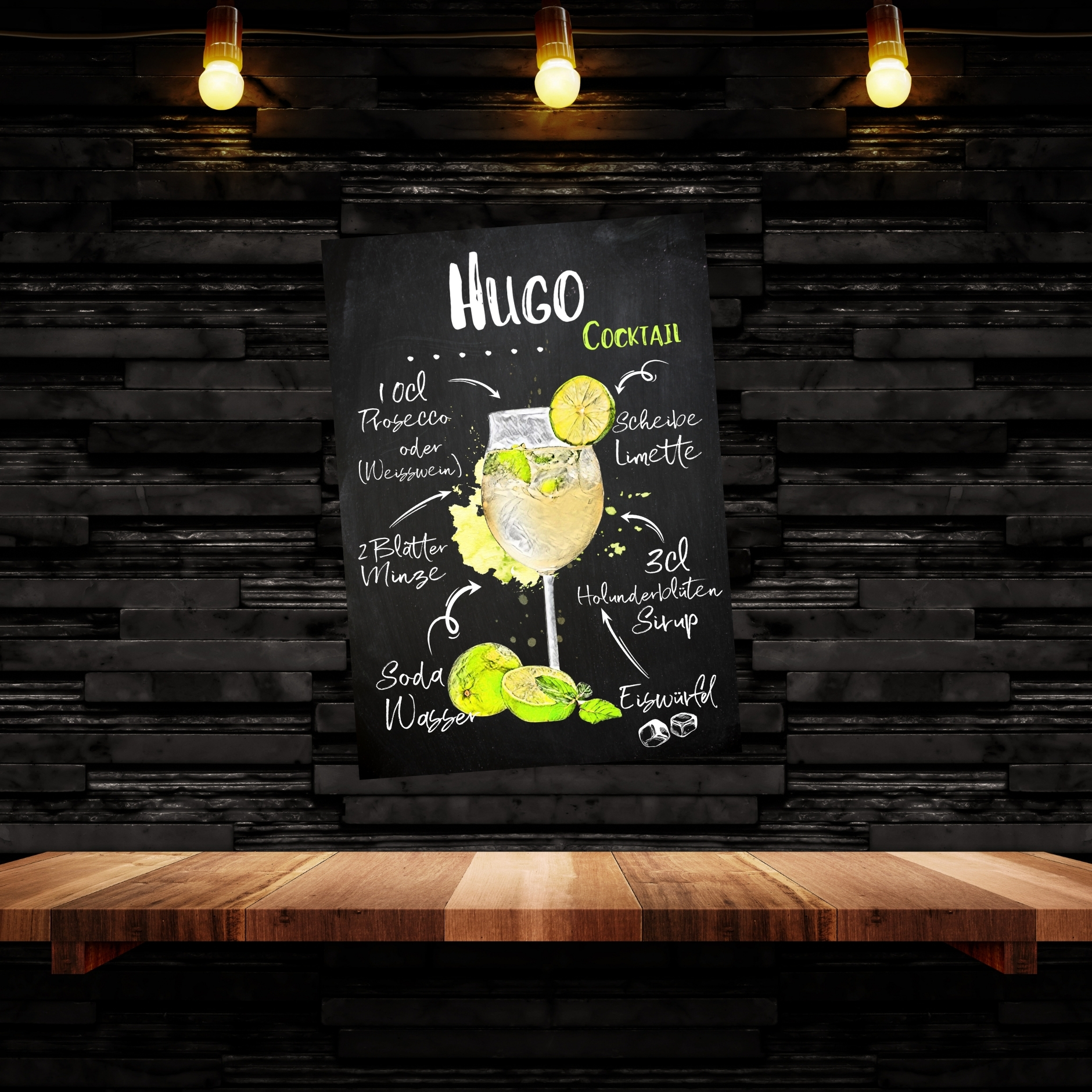 Hugo Rezept Schild für deinen Partykeller Türschild Warnschild Privatgrundstück lustiges Spaß Schild  happy Design by Siviwonder