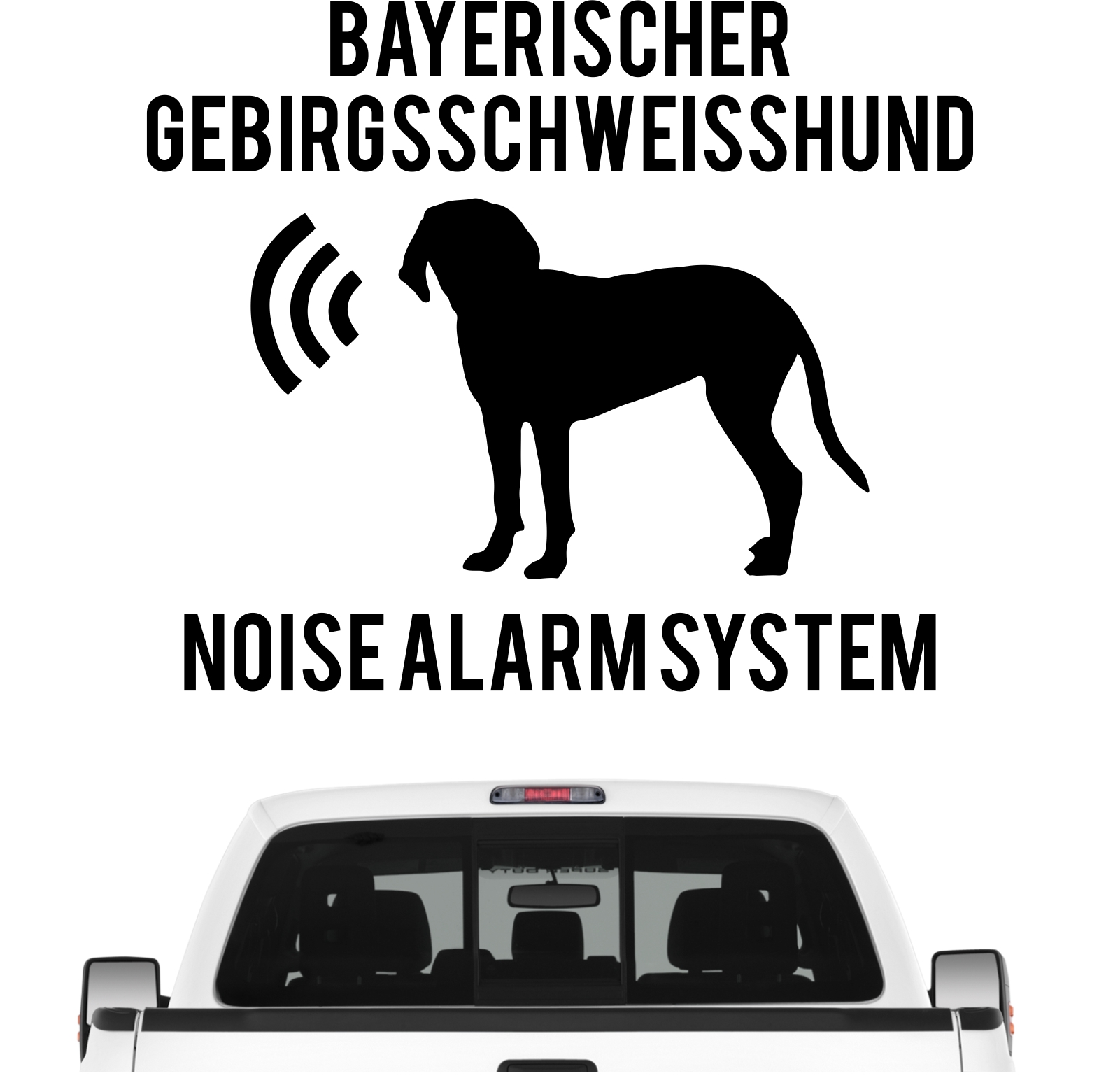 Bayerischer Gebirgsschweißhund Noise Alarmsystem Auto Aufkleber Hund Folie BGS