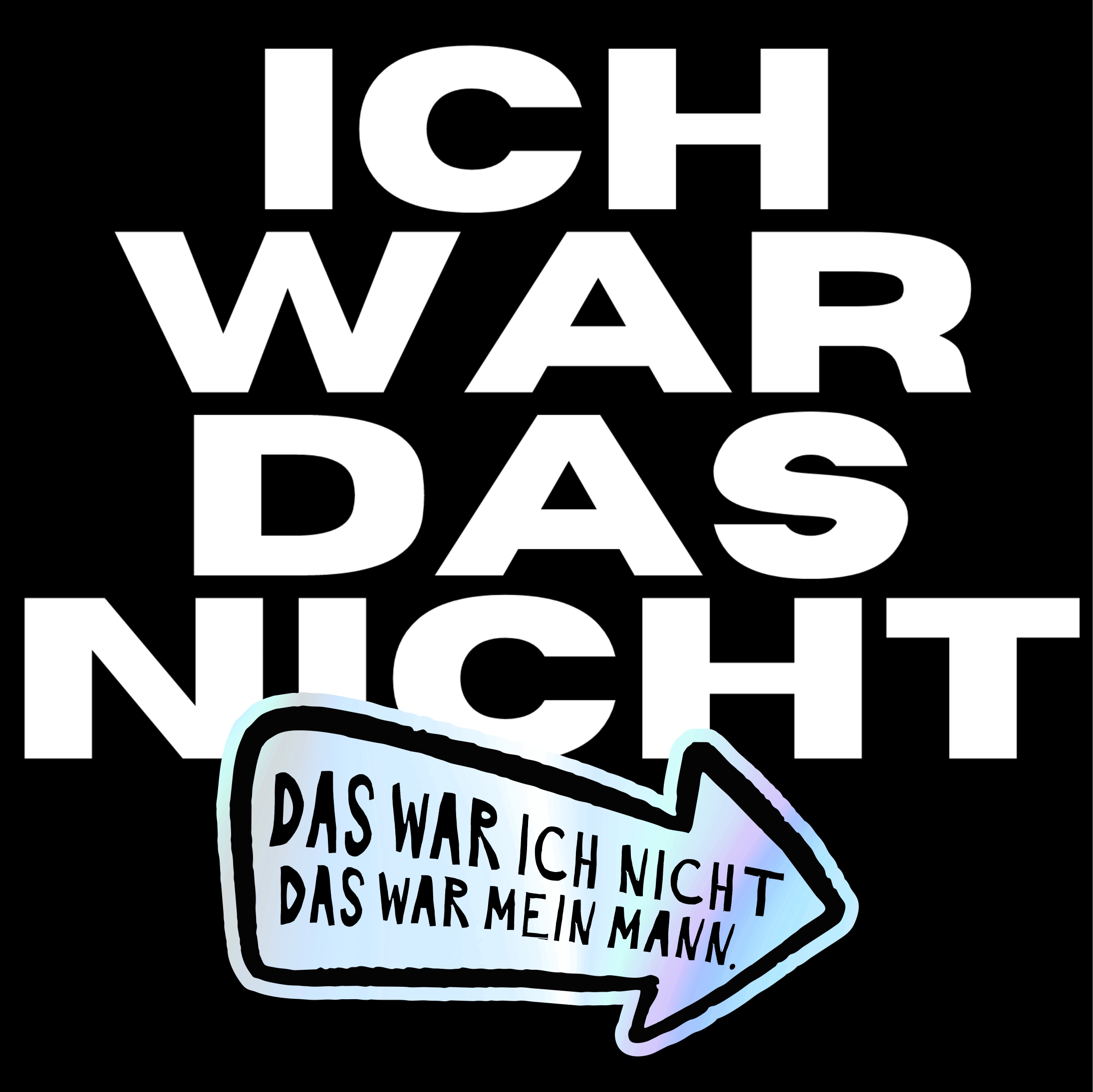 Aufkleber Auto Kratzer Mann wars  Holo Folie lustig Hologramm Oilslick Regenbogen Deko Tuning Digitaldruck Motiv by SIVIWONDER